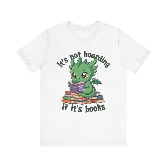 Kawaii Book Hoarding Dragon Tee – Funny Chibi Fantasy Shirt for Readers
