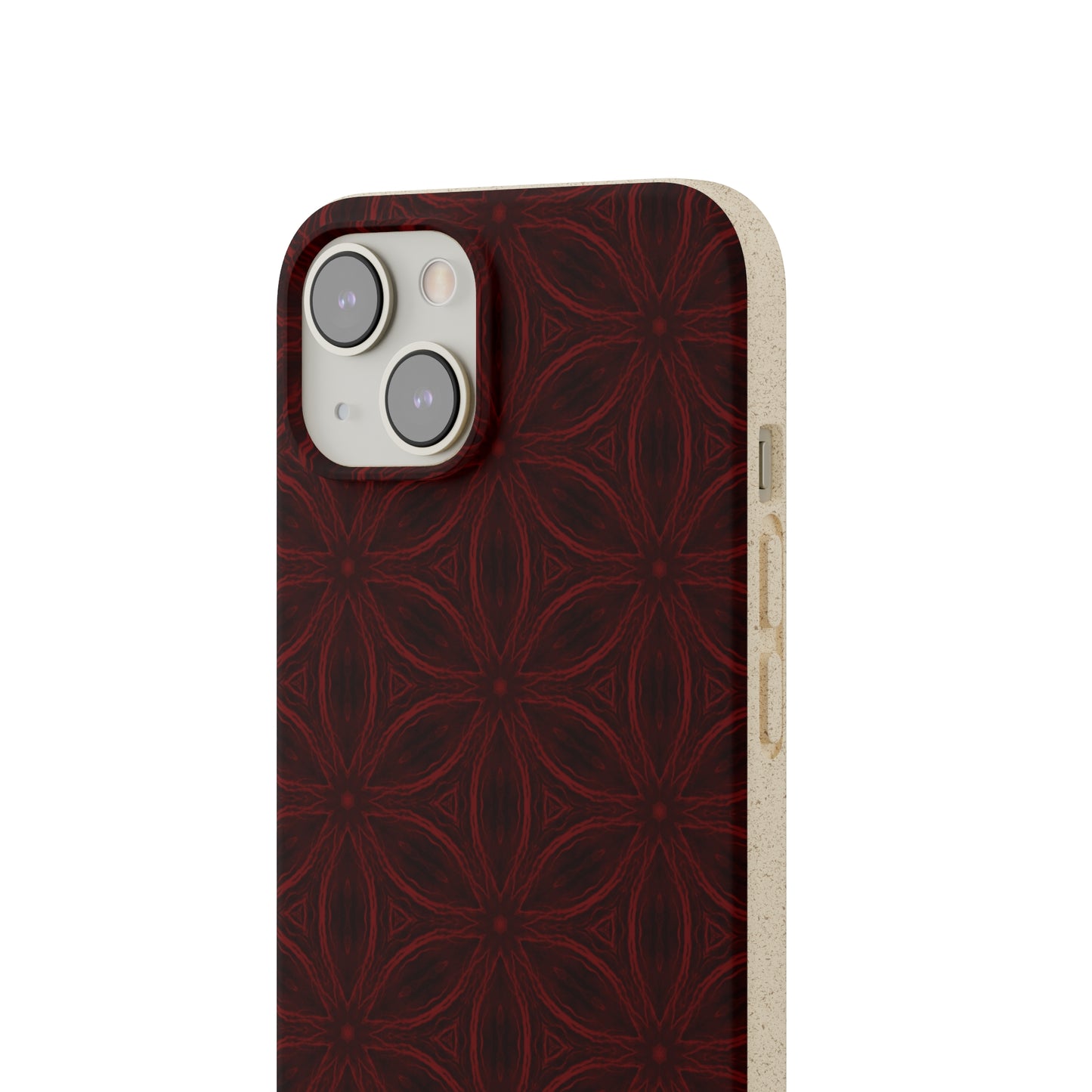 Deep Burgundy and Black Patterned Biodegradable Phone Case