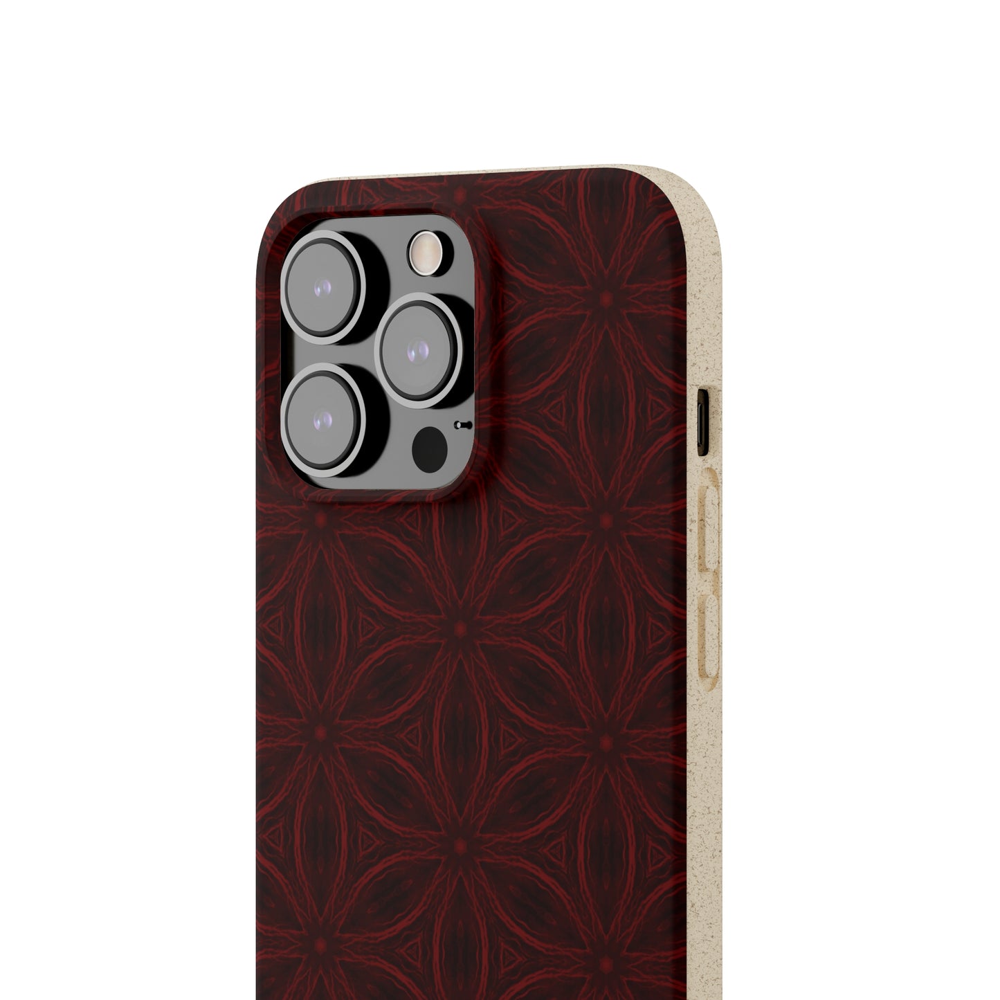 Deep Burgundy and Black Patterned Biodegradable Phone Case