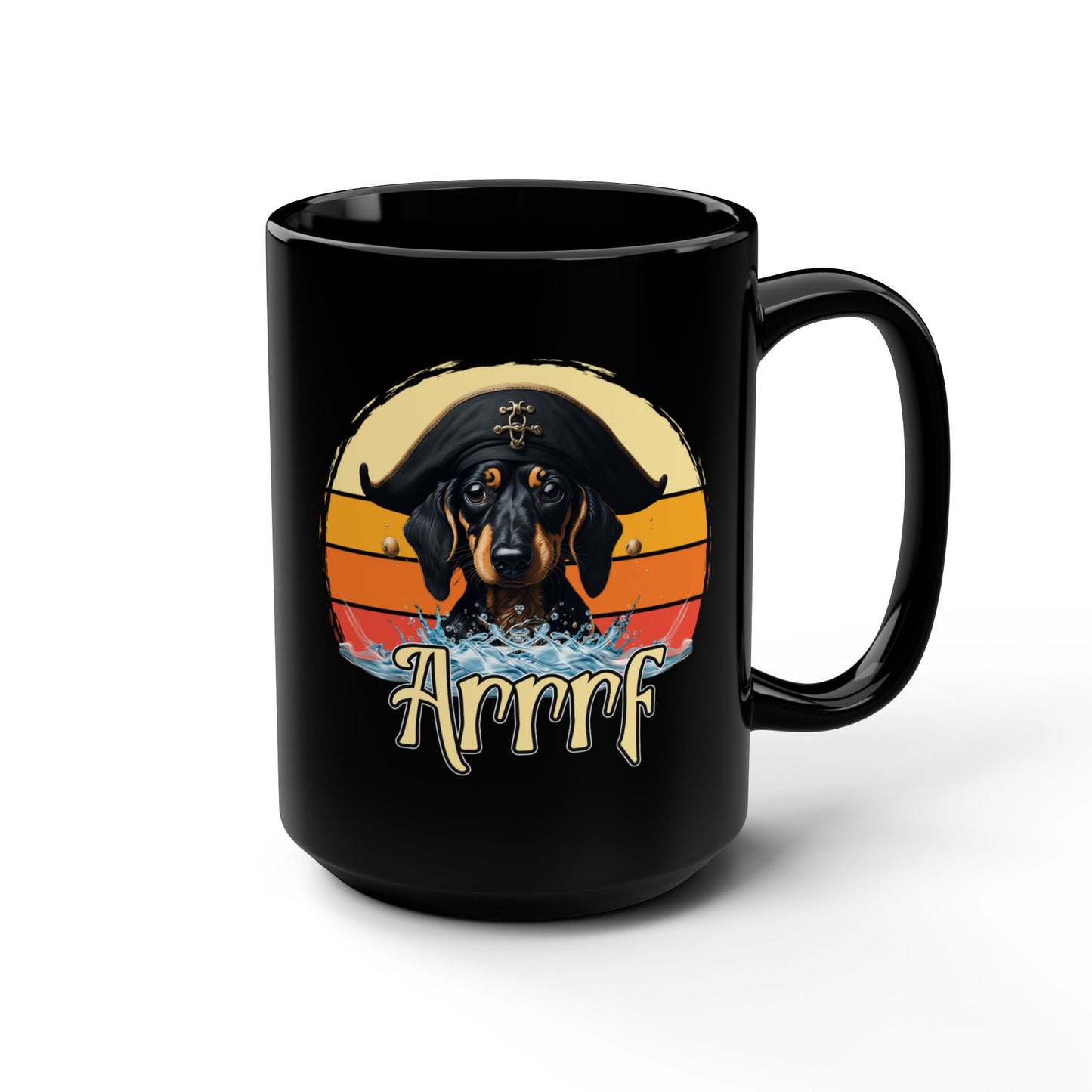 Cute Dachshund Pirate 15oz Mug - Funny "Arrrf" Pirate Weiner Dog