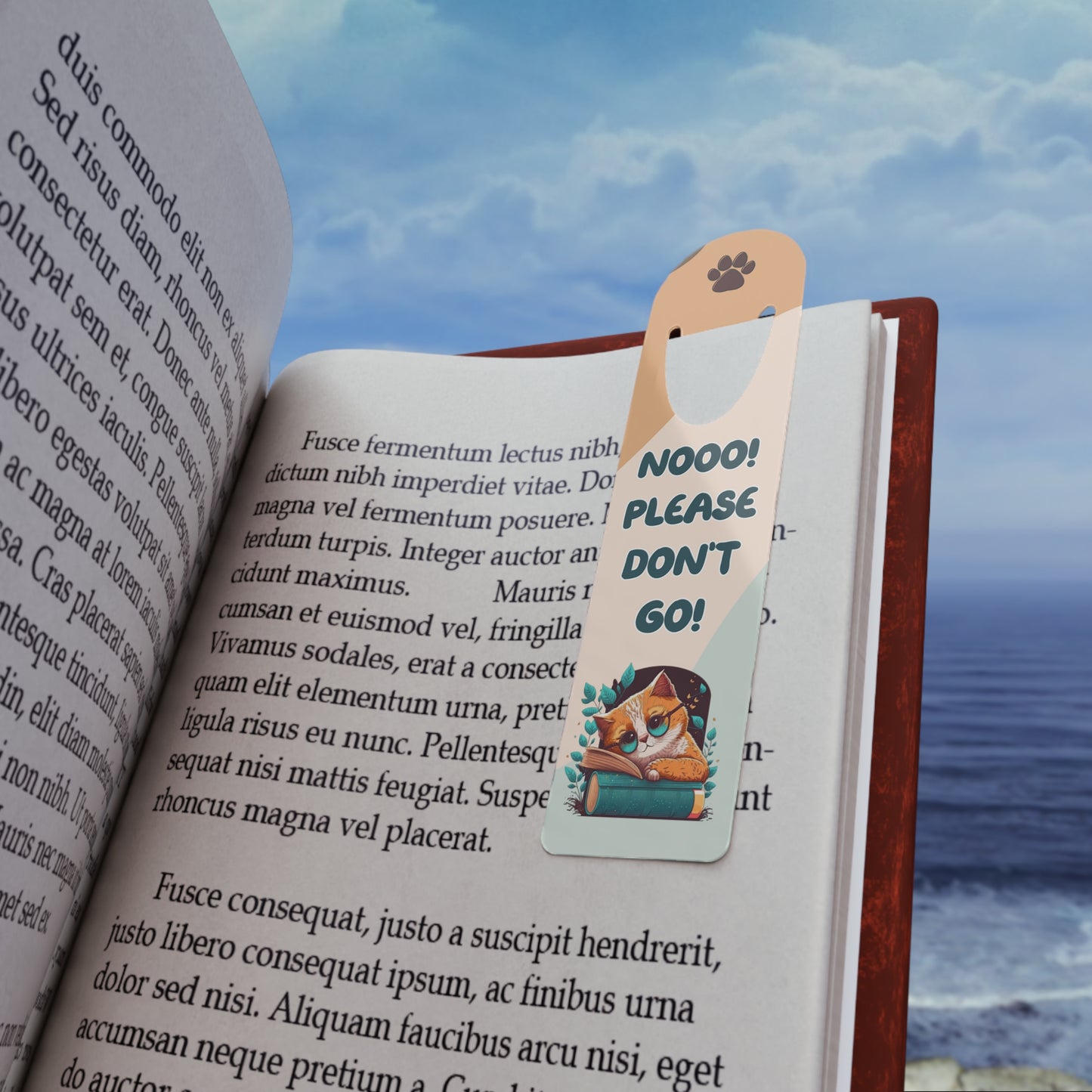 "Please Don't Go" Sad Kitten Aluminum Bookmark