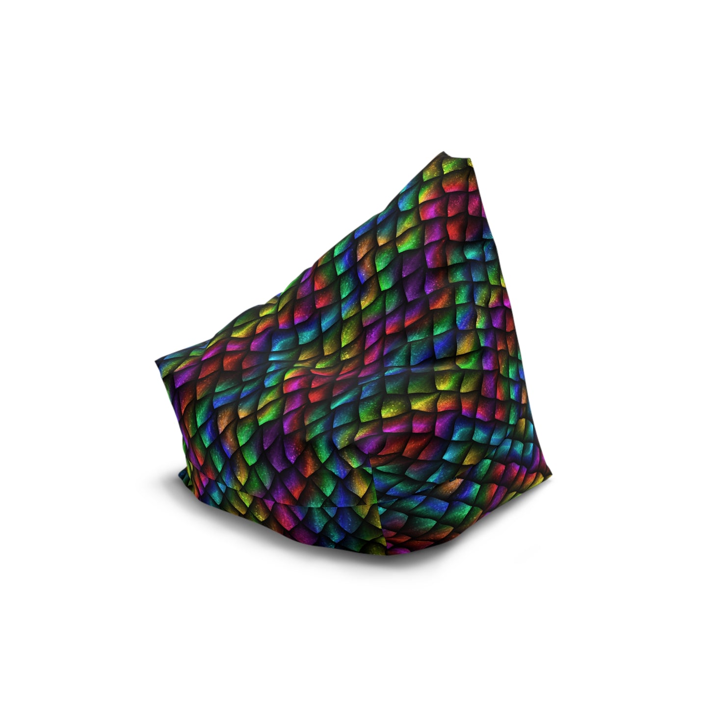 Dragon Scale Pattern Beanbag Chair Cover - Dark Rainbow Colors