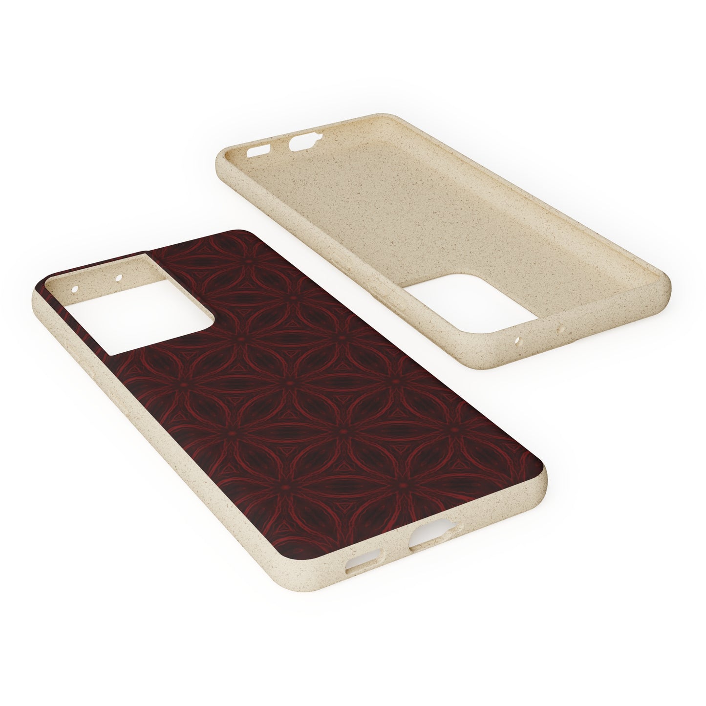 Deep Burgundy and Black Patterned Biodegradable Phone Case