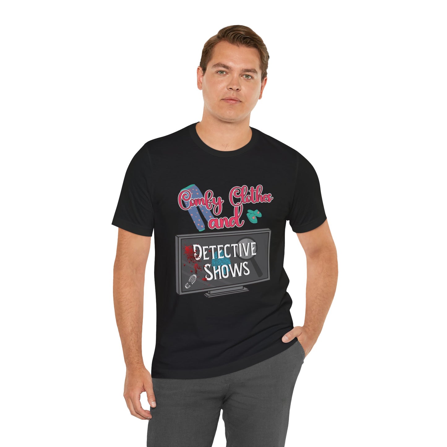 Comfy Clothes and Detective Shows Cute Short Sleeve Tee