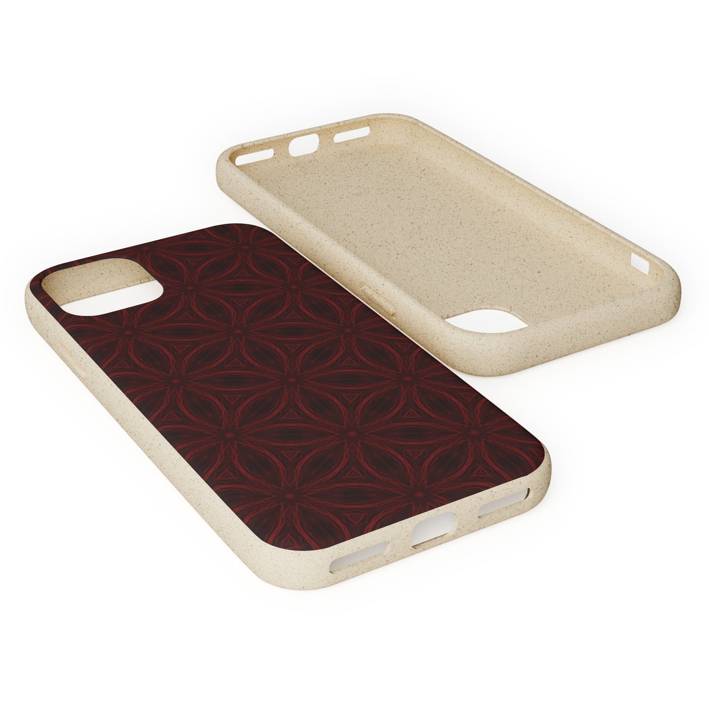 Deep Burgundy and Black Patterned Biodegradable Phone Case