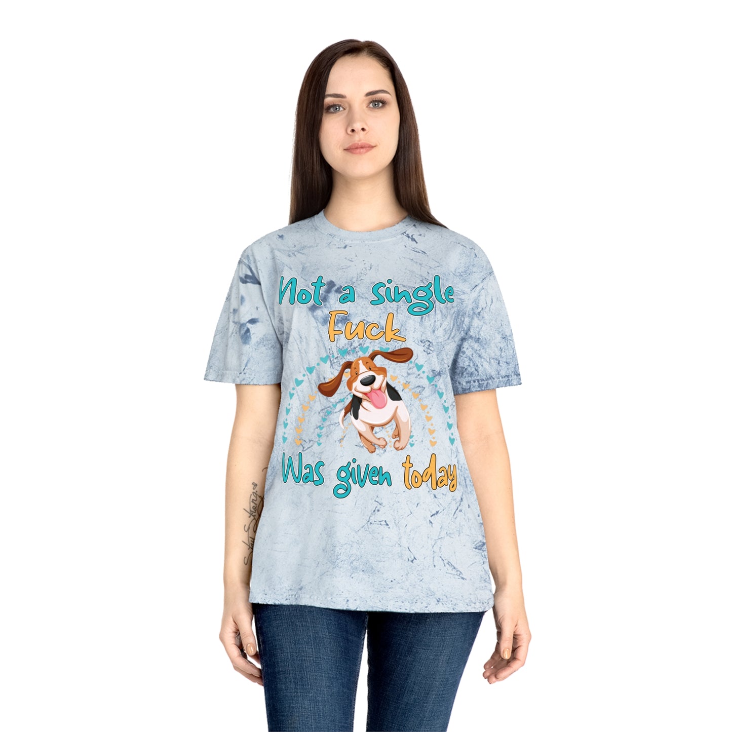 Cute IDGAF Funny Dog Not a Single F*ck Was Given Comfort Colors Color Blast T-Shirt