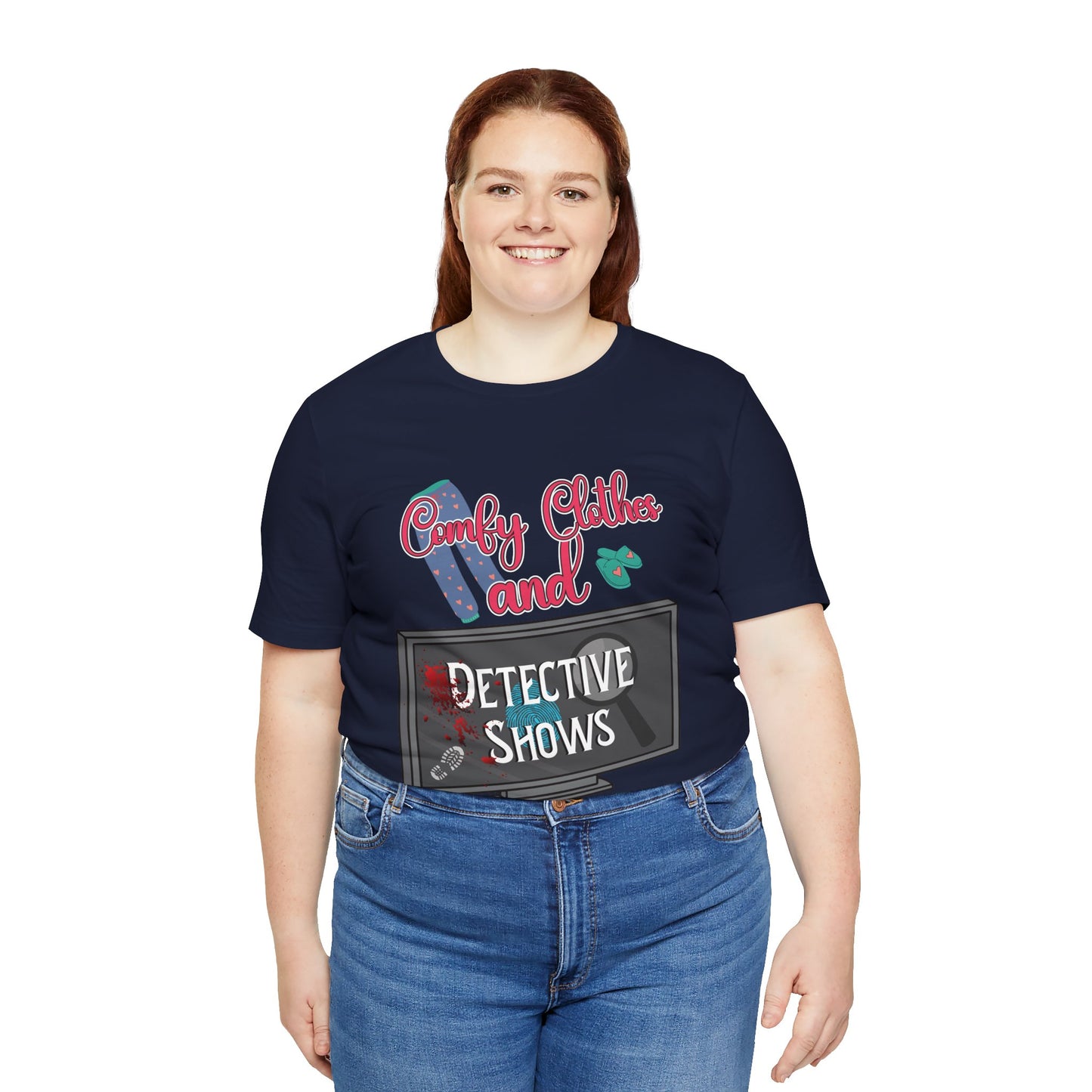 Comfy Clothes and Detective Shows Cute Short Sleeve Tee