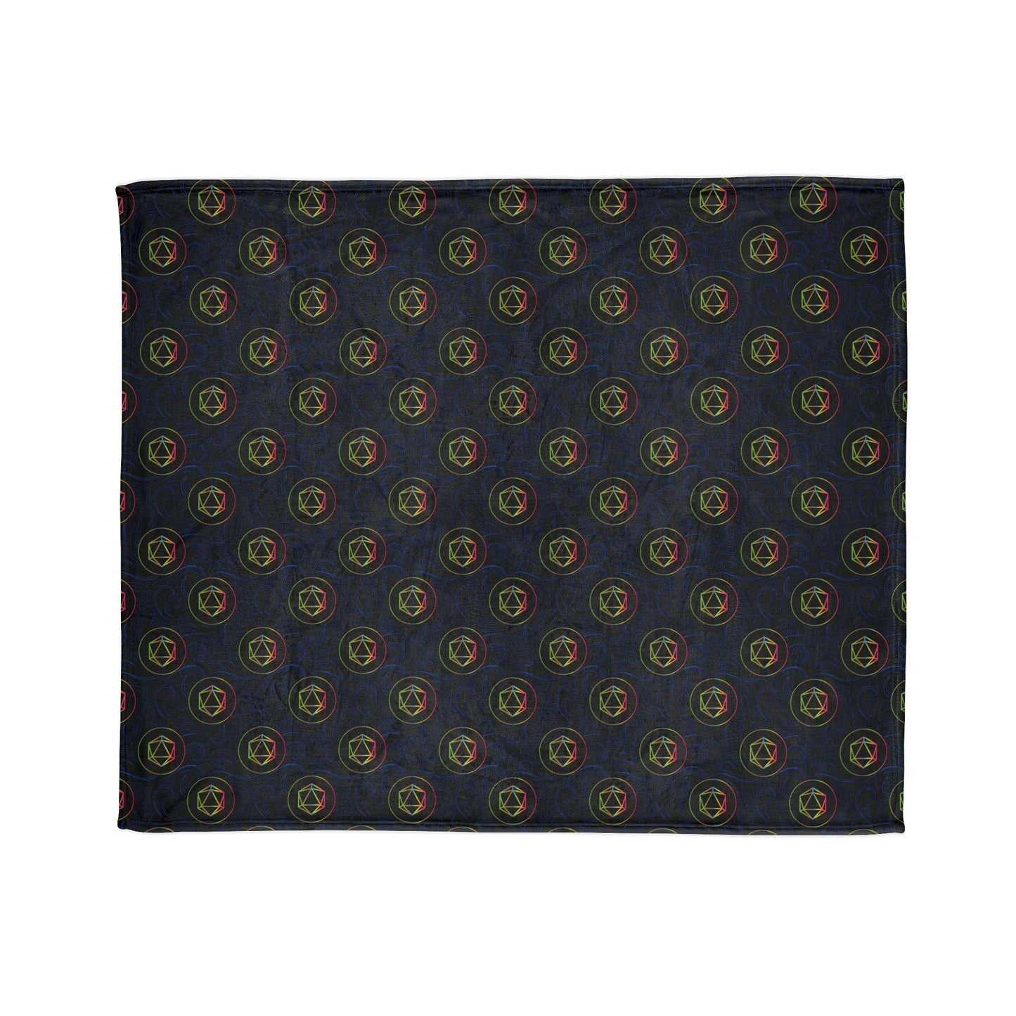 Polyester Blanket - Tabletop RPG Dice and Swirls Design
