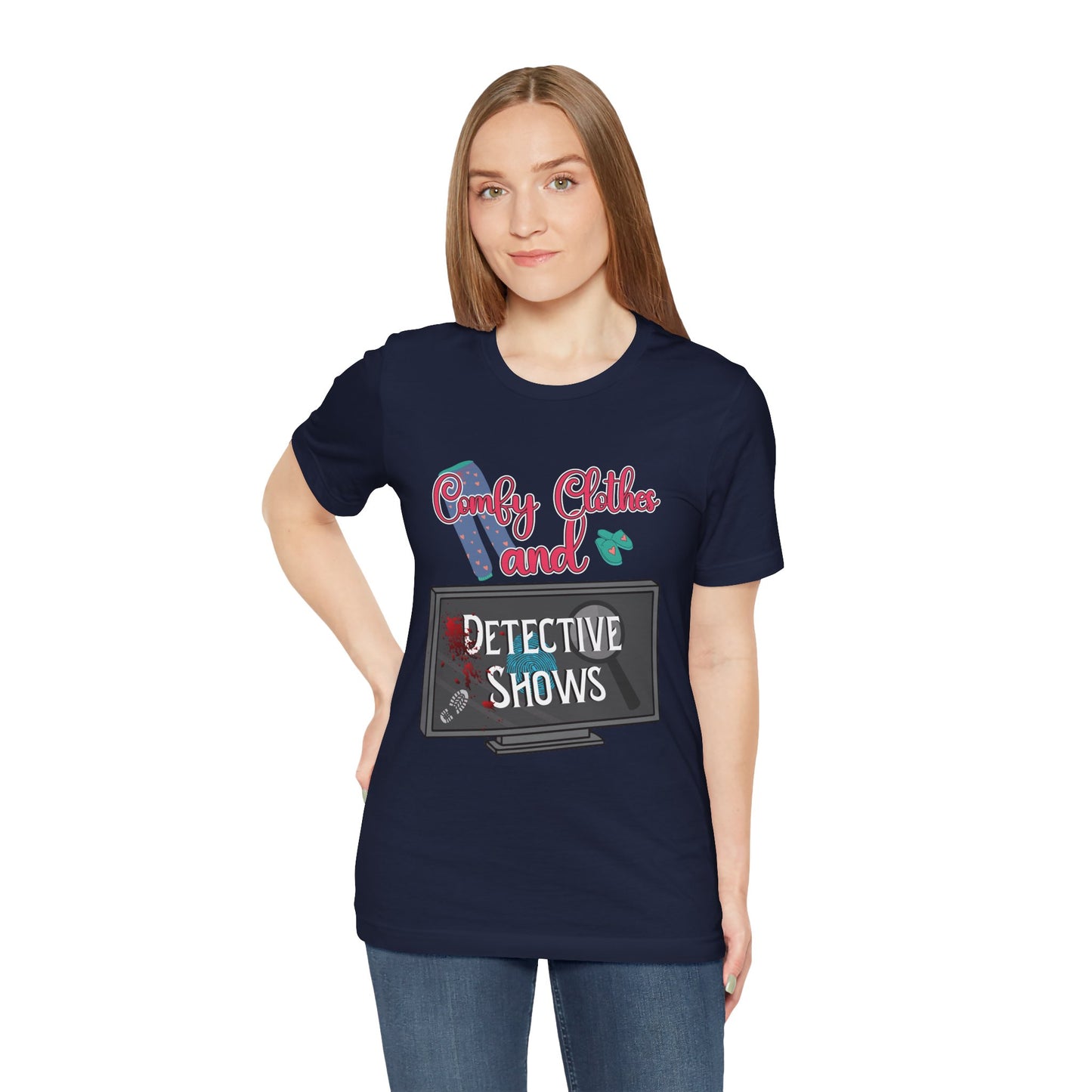 Comfy Clothes and Detective Shows Cute Short Sleeve Tee