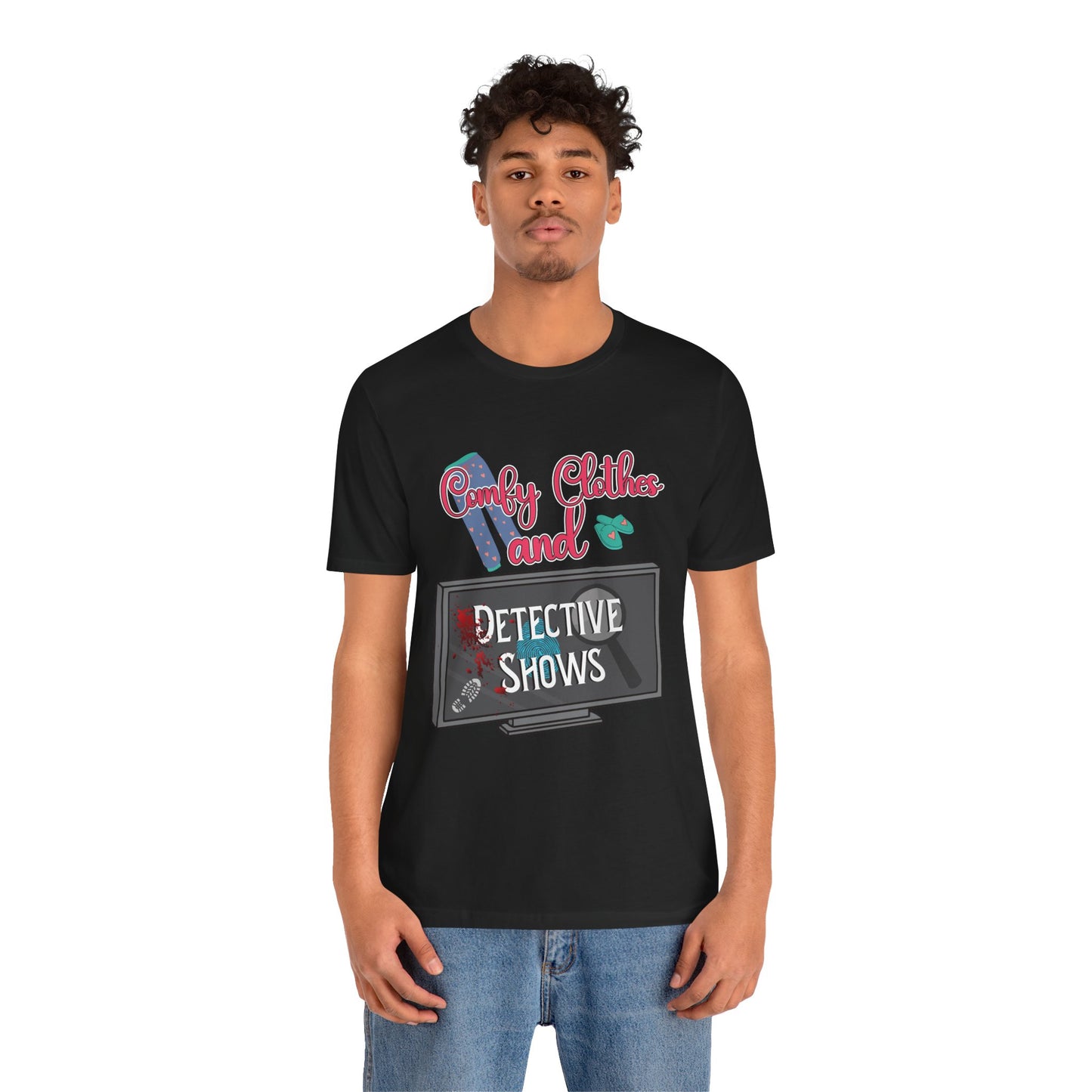 Comfy Clothes and Detective Shows Cute Short Sleeve Tee