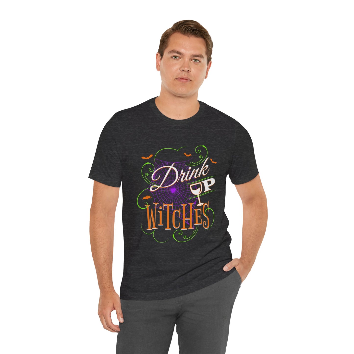 Drink Up Witches | Funny Halloween Spiderwebs and Bats T-Shirt