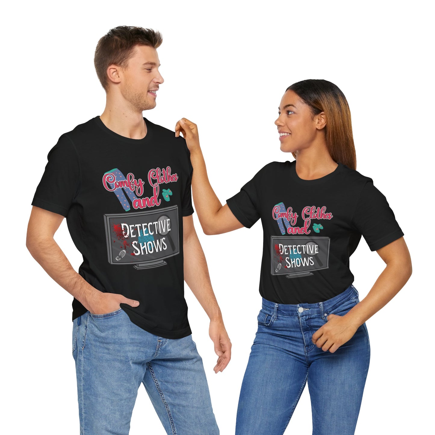 Comfy Clothes and Detective Shows Cute Short Sleeve Tee