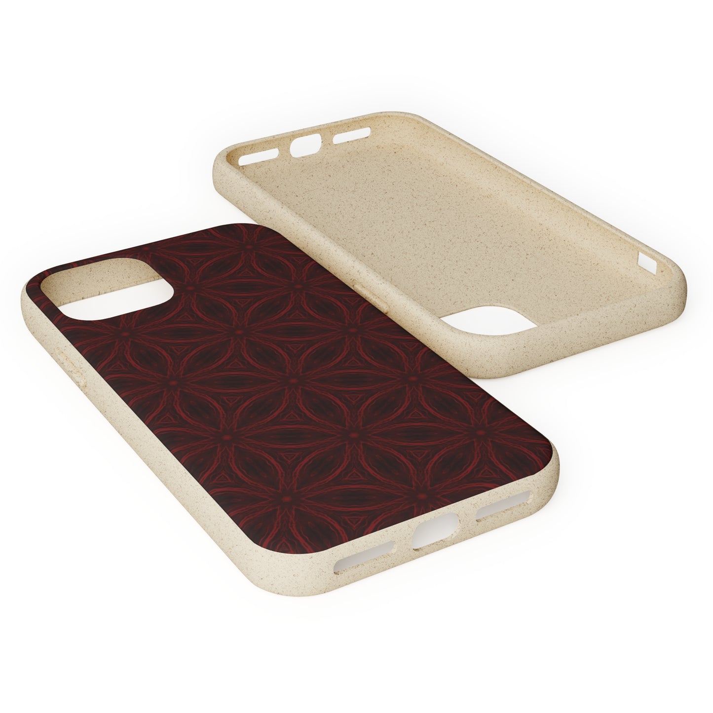 Deep Burgundy and Black Patterned Biodegradable Phone Case