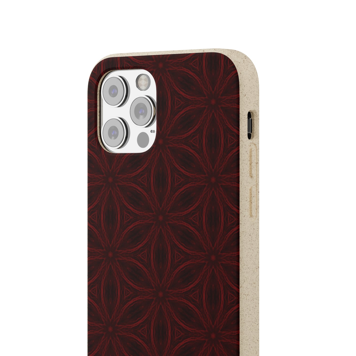 Deep Burgundy and Black Patterned Biodegradable Phone Case