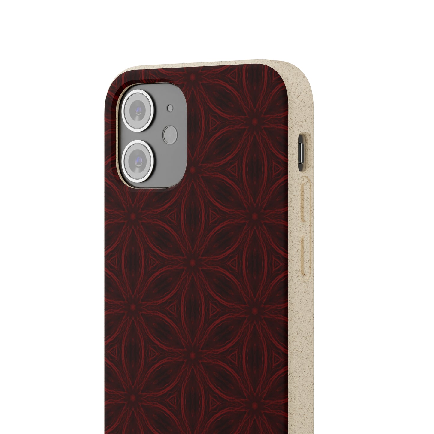 Deep Burgundy and Black Patterned Biodegradable Phone Case