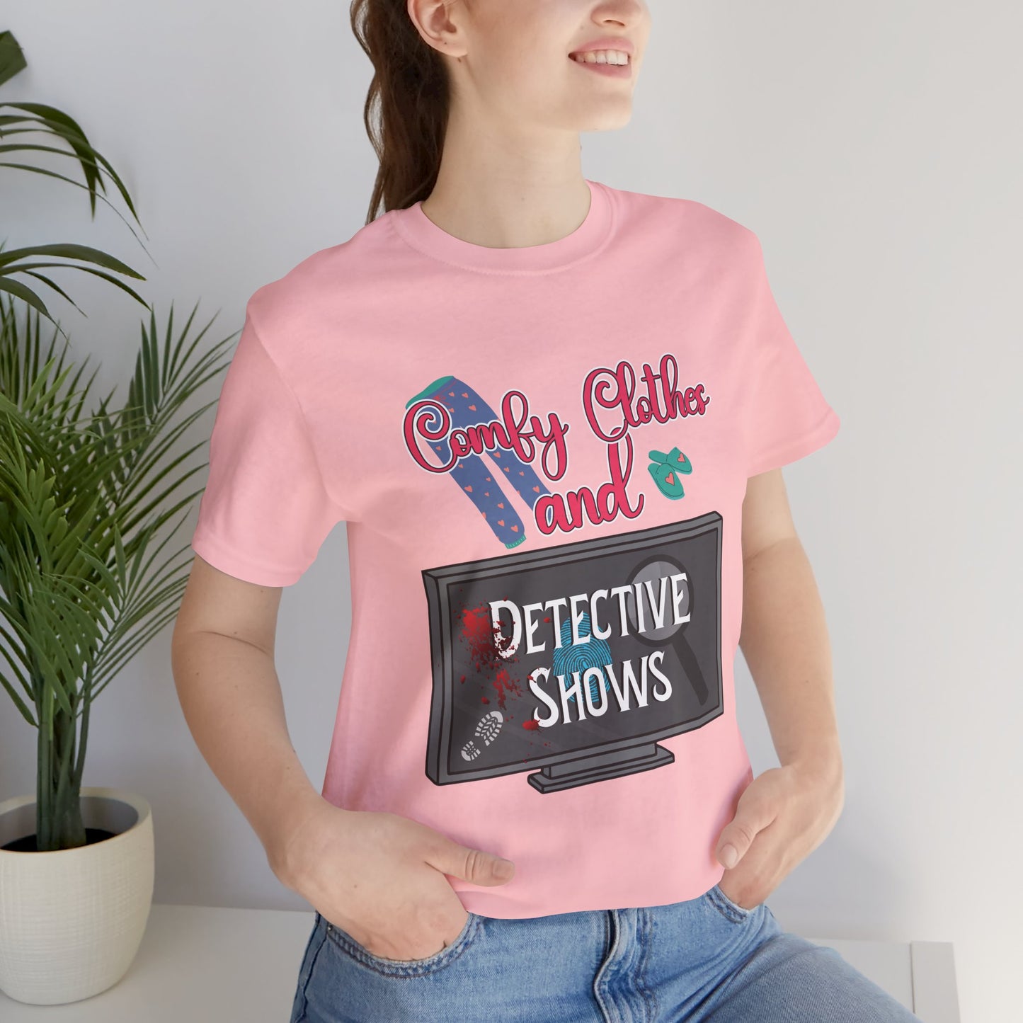 Comfy Clothes and Detective Shows Cute Short Sleeve Tee