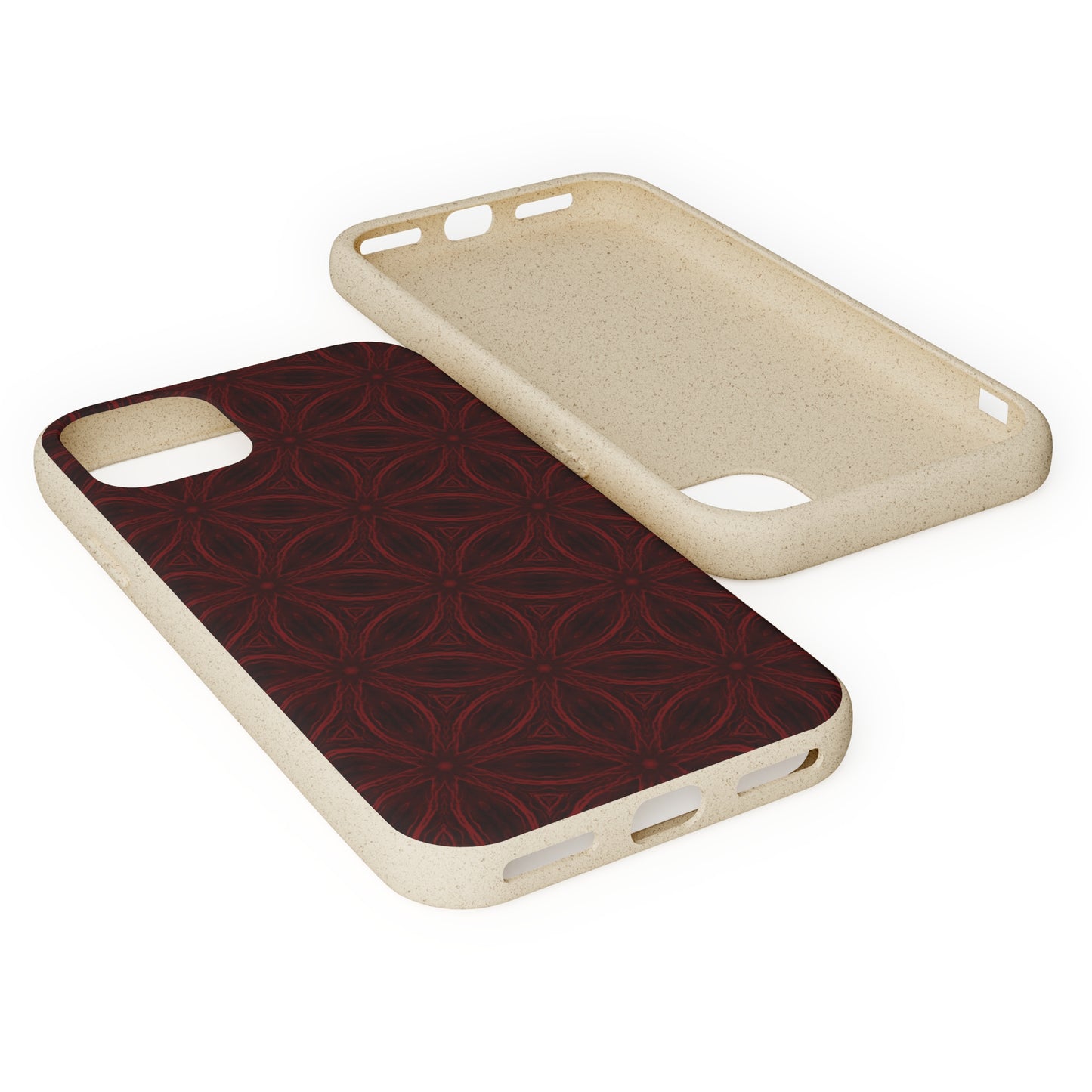 Deep Burgundy and Black Patterned Biodegradable Phone Case