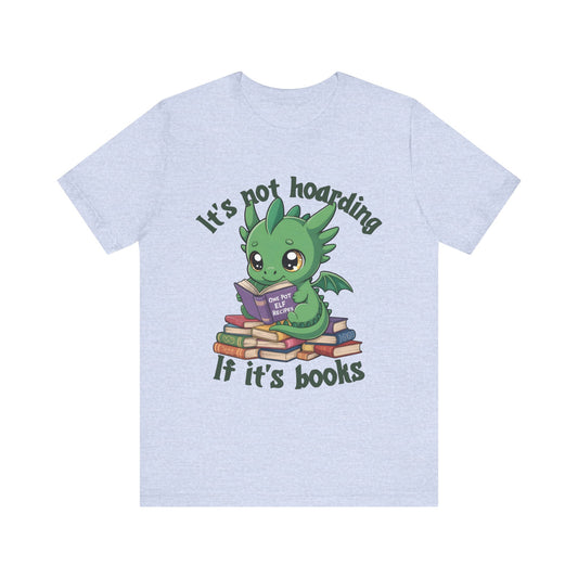 Kawaii Book Hoarding Dragon Tee – Funny Chibi Fantasy Shirt for Readers