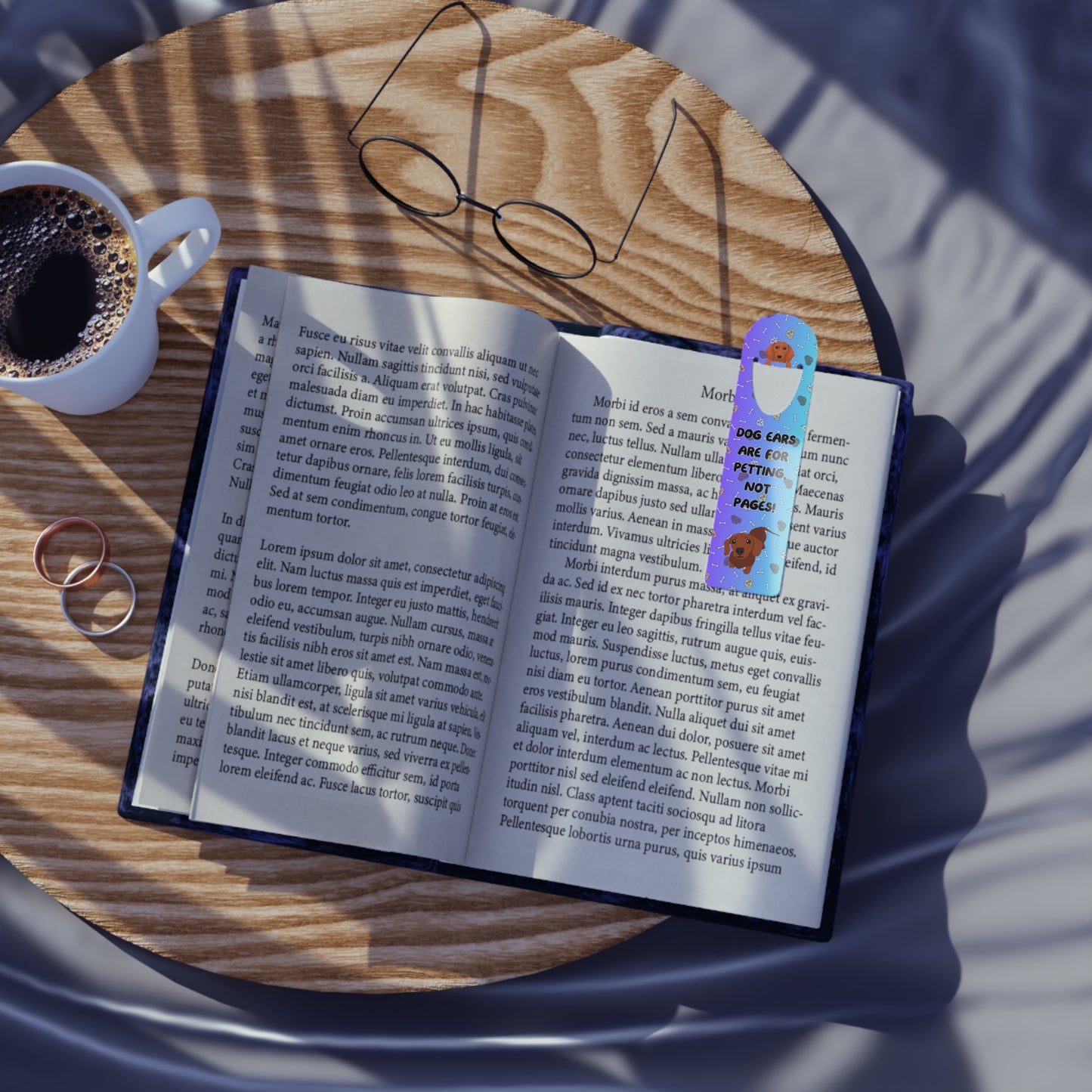 "Dog Ears are for Petting, Not Pages" Aluminum Bookmark