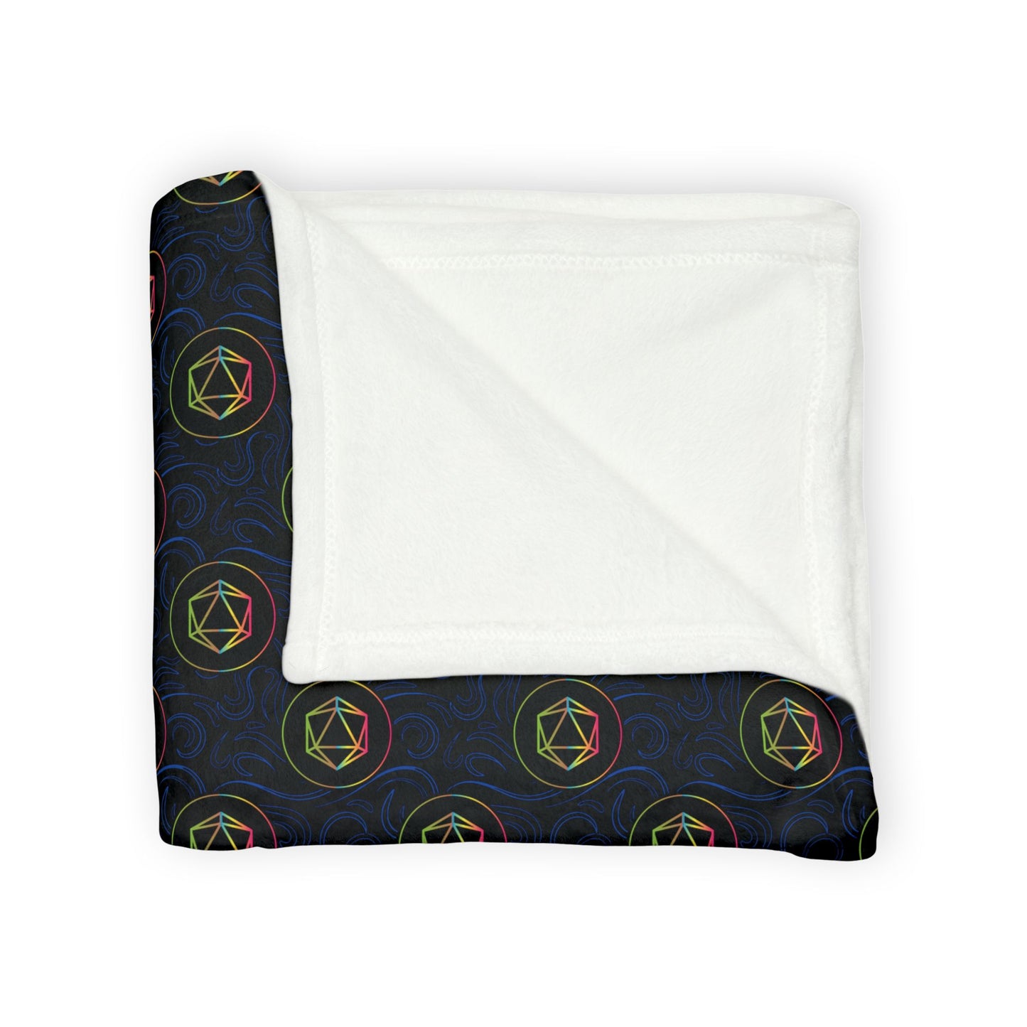 Polyester Blanket - Tabletop RPG Dice and Swirls Design