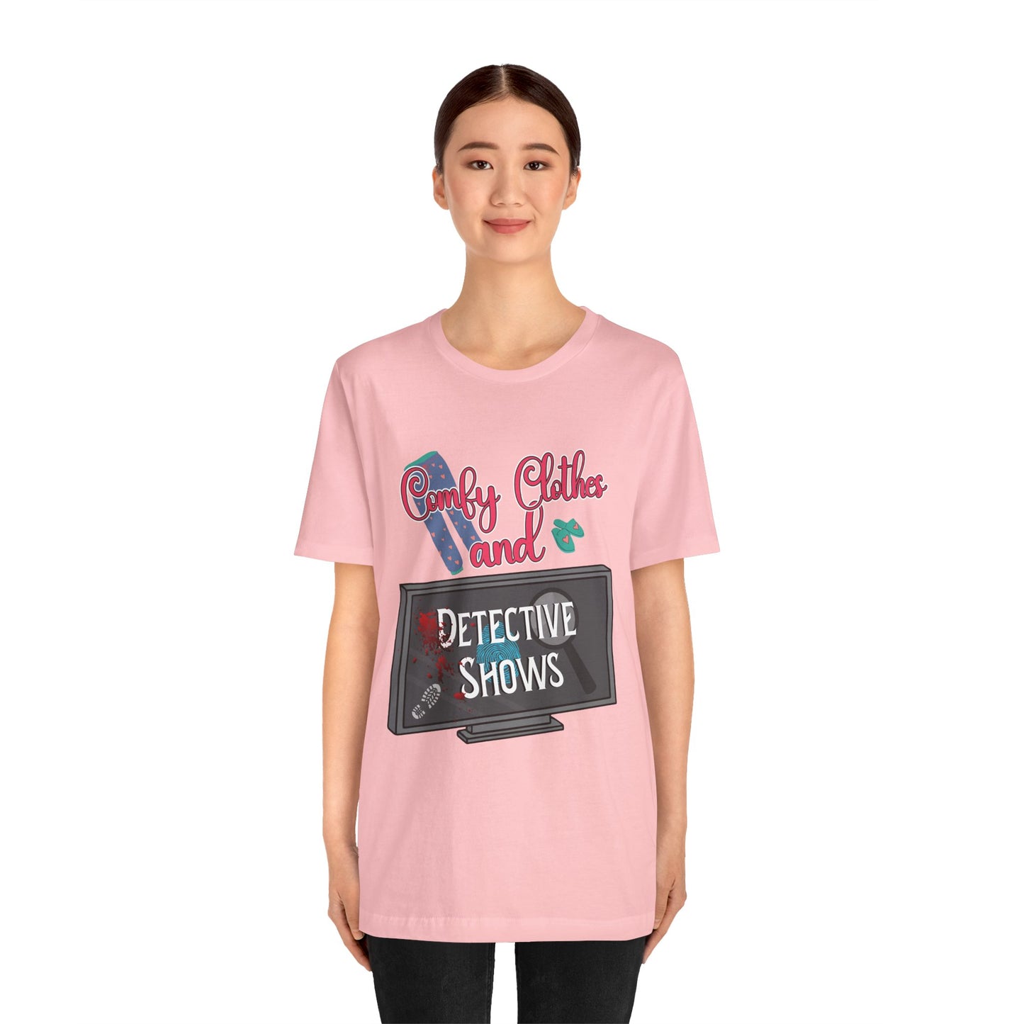 Comfy Clothes and Detective Shows Cute Short Sleeve Tee
