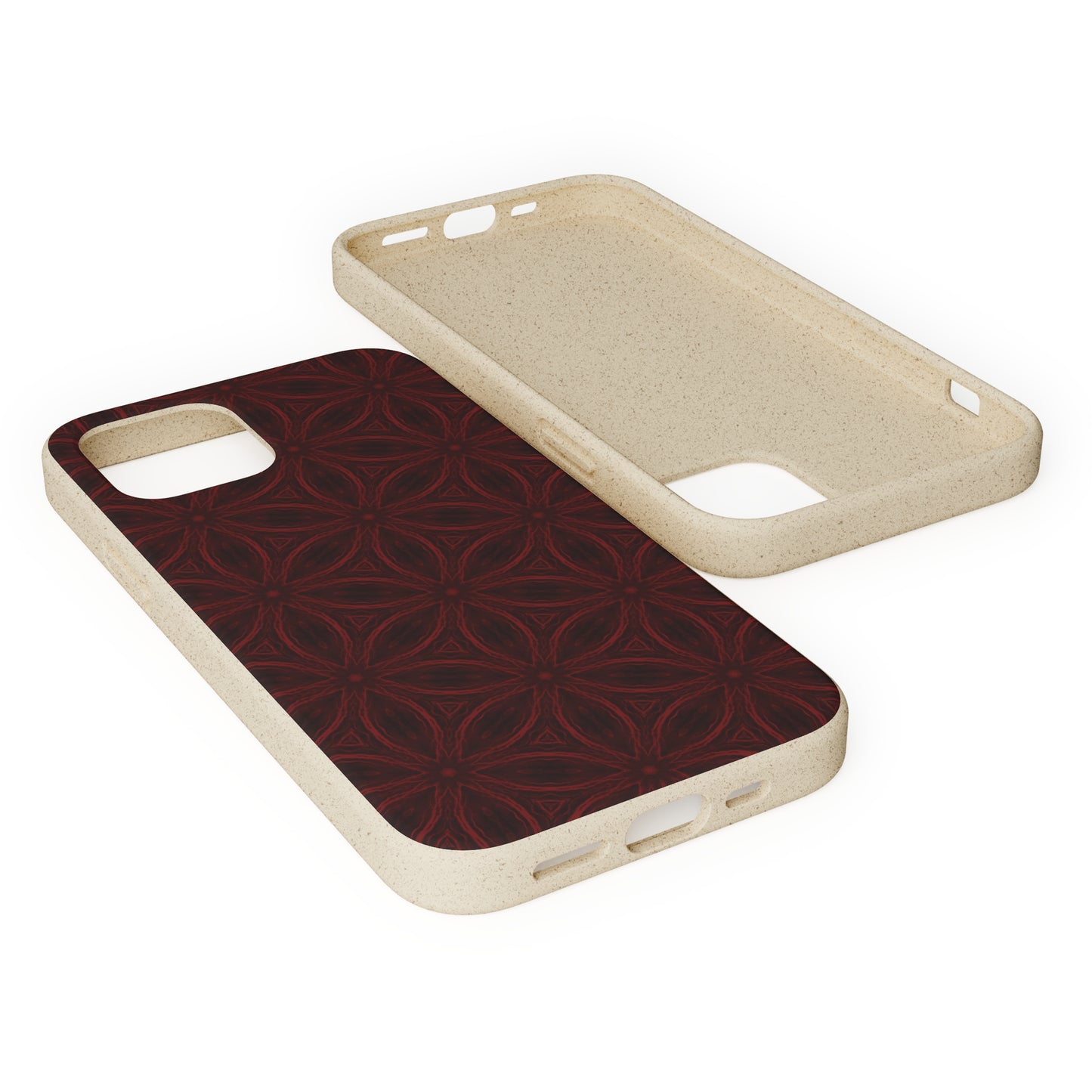 Deep Burgundy and Black Patterned Biodegradable Phone Case