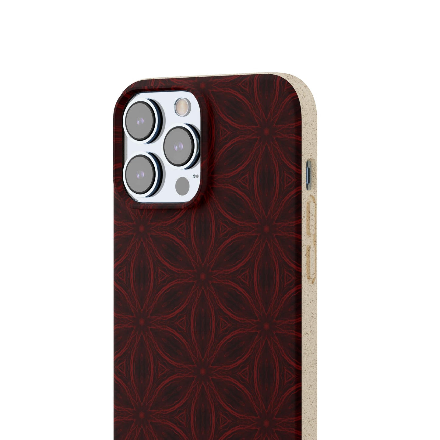 Deep Burgundy and Black Patterned Biodegradable Phone Case