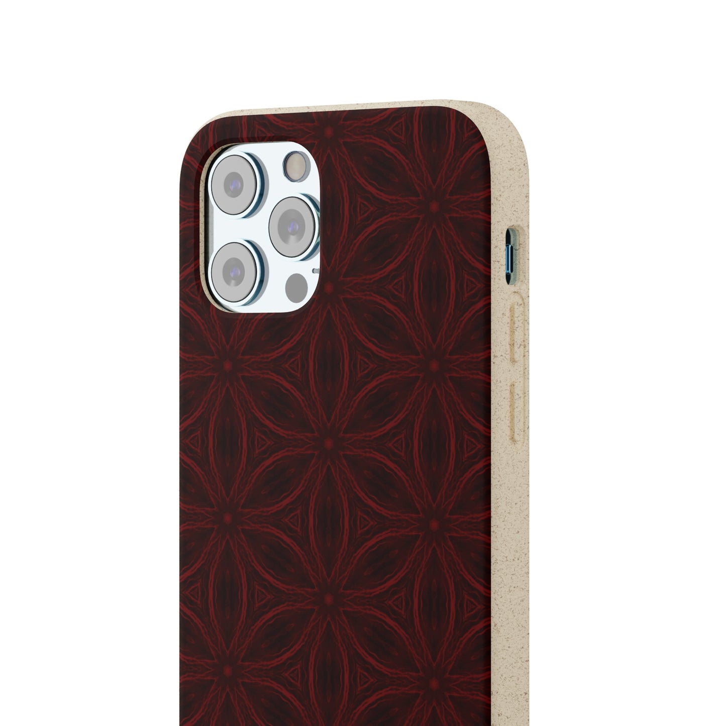 Deep Burgundy and Black Patterned Biodegradable Phone Case