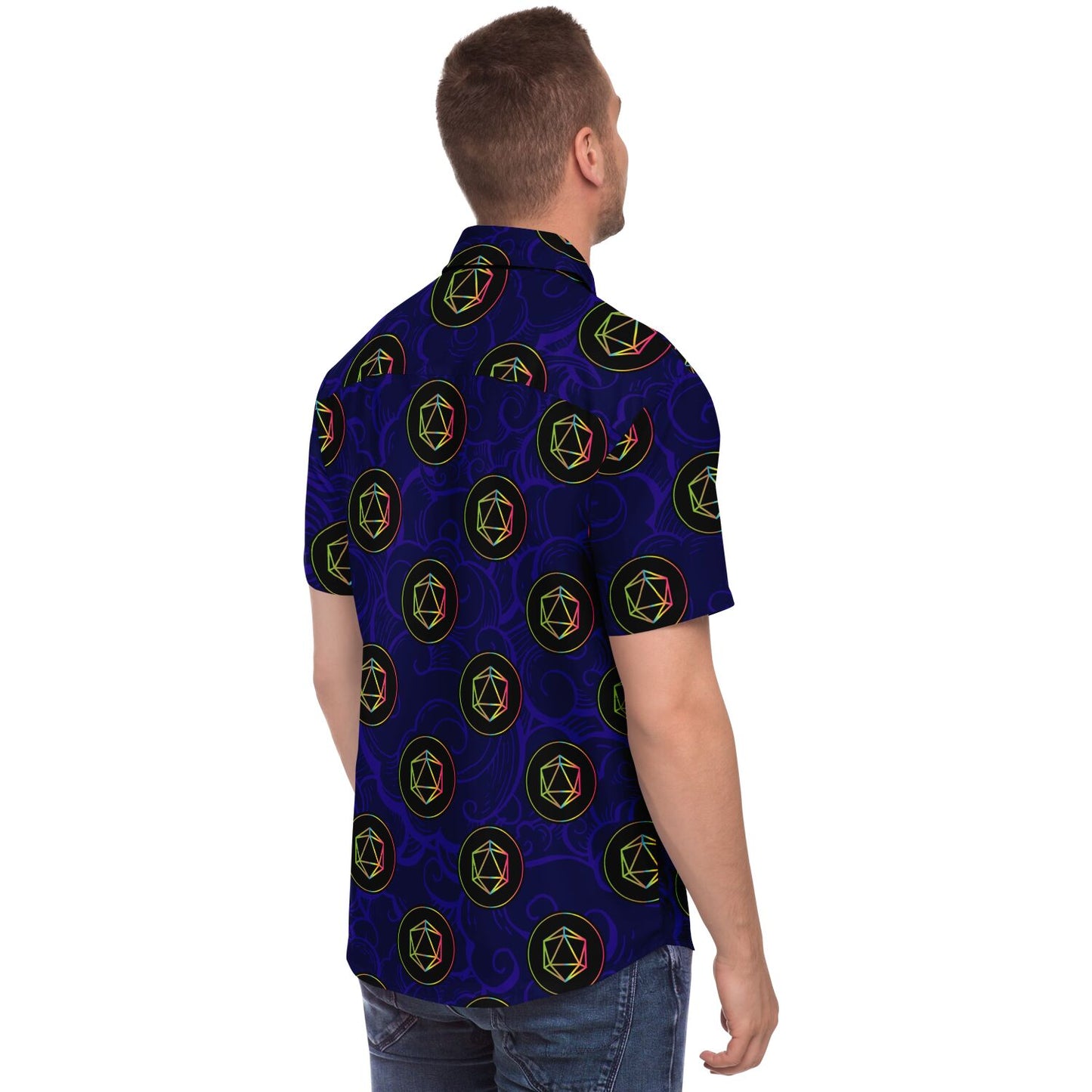 Enchanted Dice: A Nerdy Hawaiian Shirt for Fantasy Tabletop Roleplaying Game Players