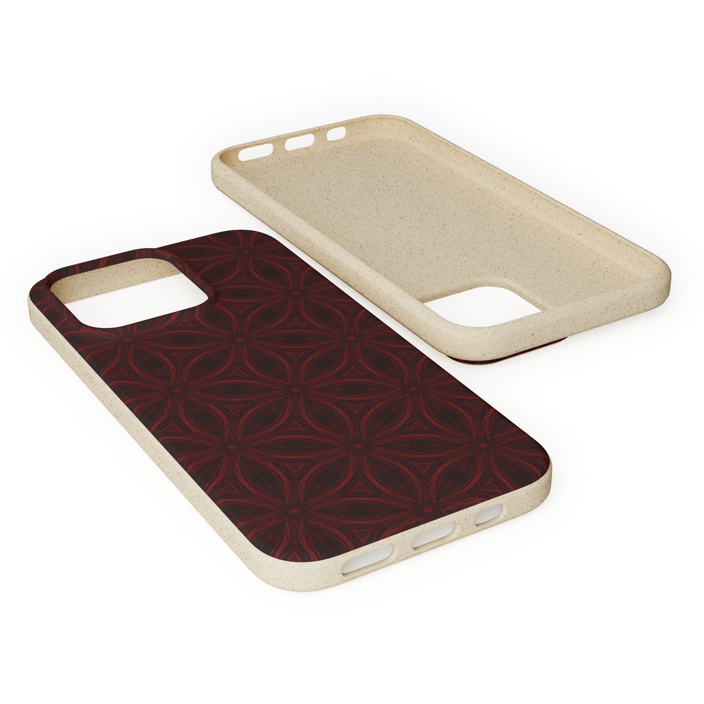 Deep Burgundy and Black Patterned Biodegradable Phone Case