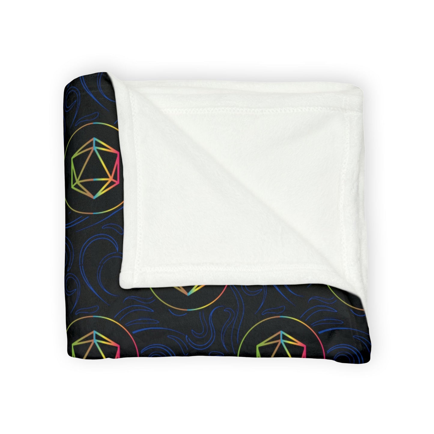 Polyester Blanket - Tabletop RPG Dice and Swirls Design