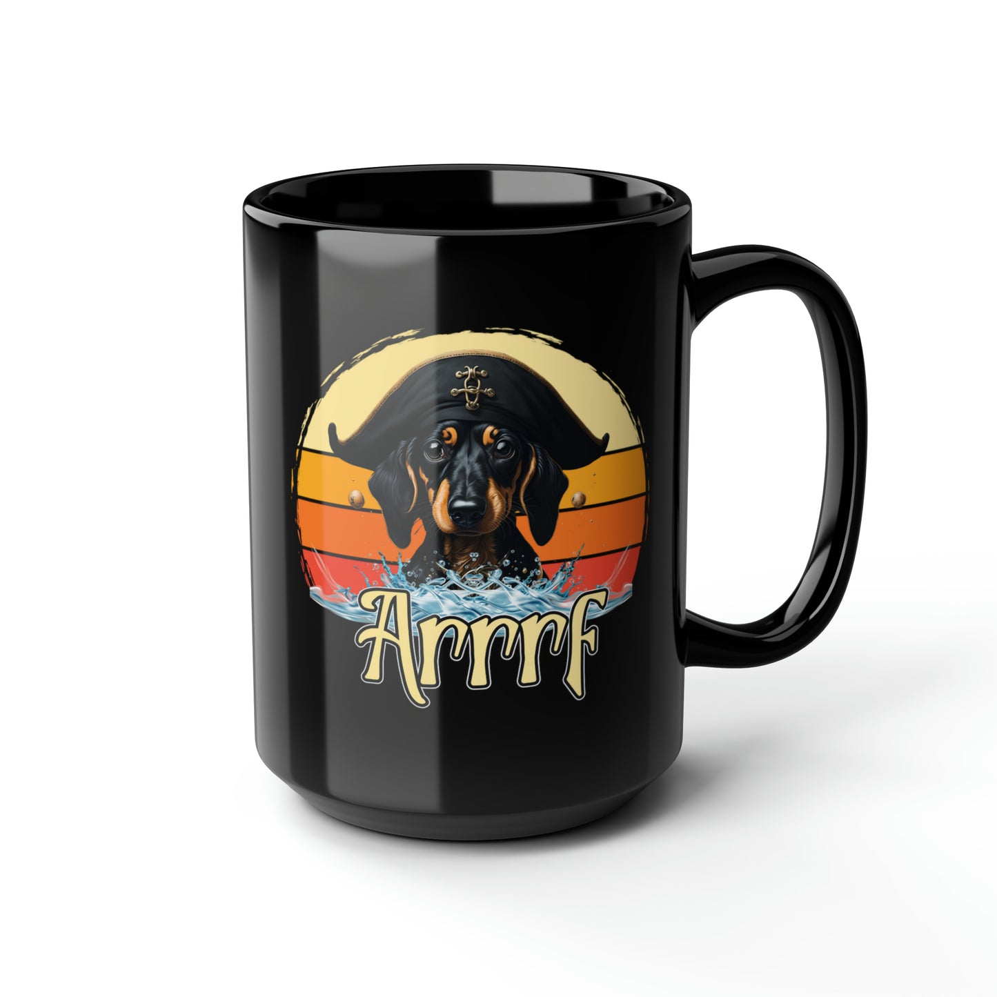 Cute Dachshund Pirate 15oz Mug - Funny "Arrrf" Doggo Pun