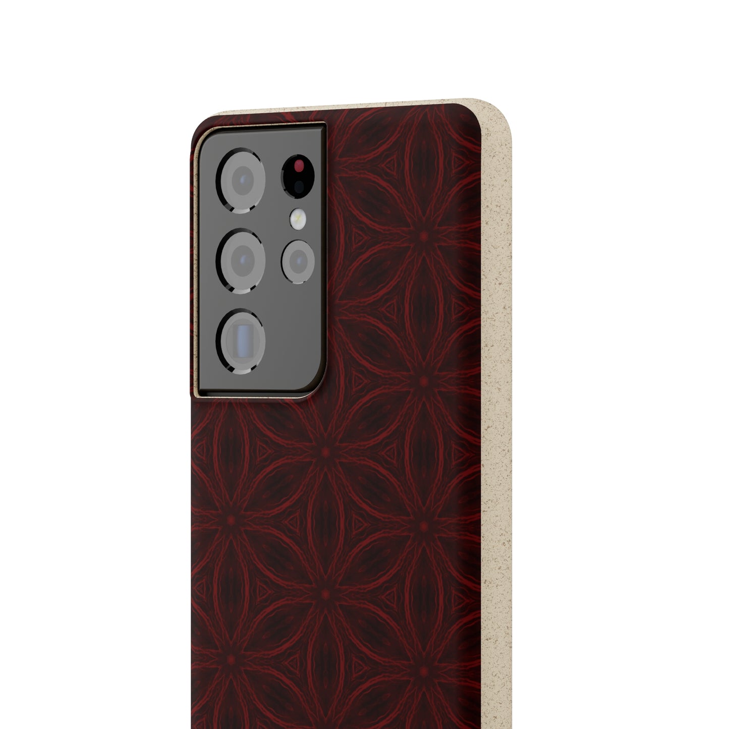 Deep Burgundy and Black Patterned Biodegradable Phone Case