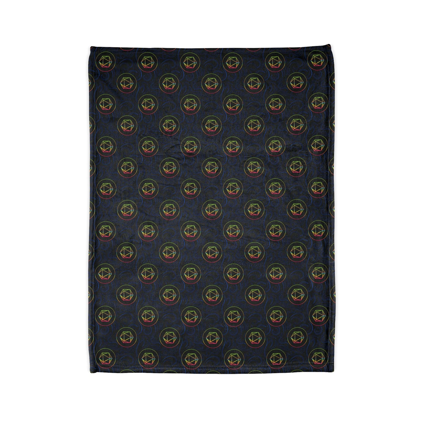 Polyester Blanket - Tabletop RPG Dice and Swirls Design