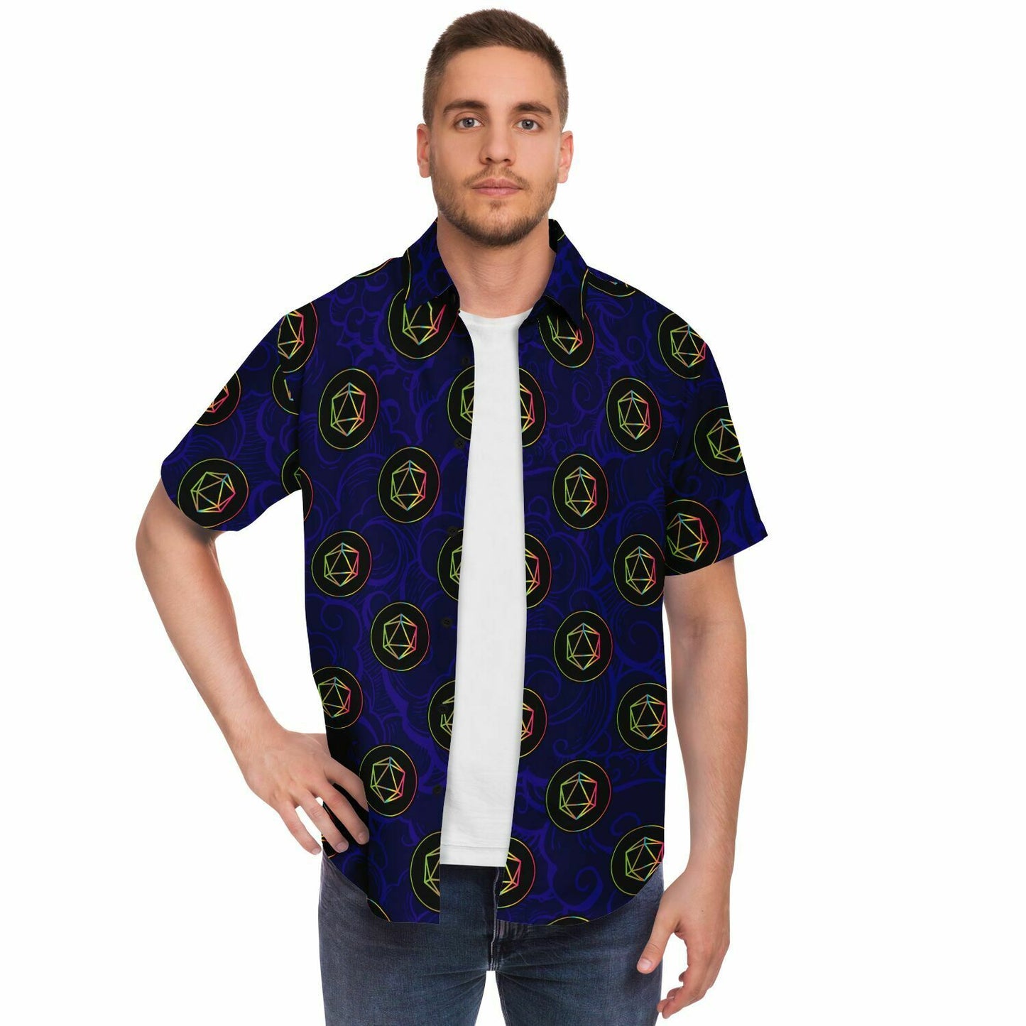 Enchanted Dice: A Nerdy Hawaiian Shirt for Fantasy Tabletop Roleplaying Game Players