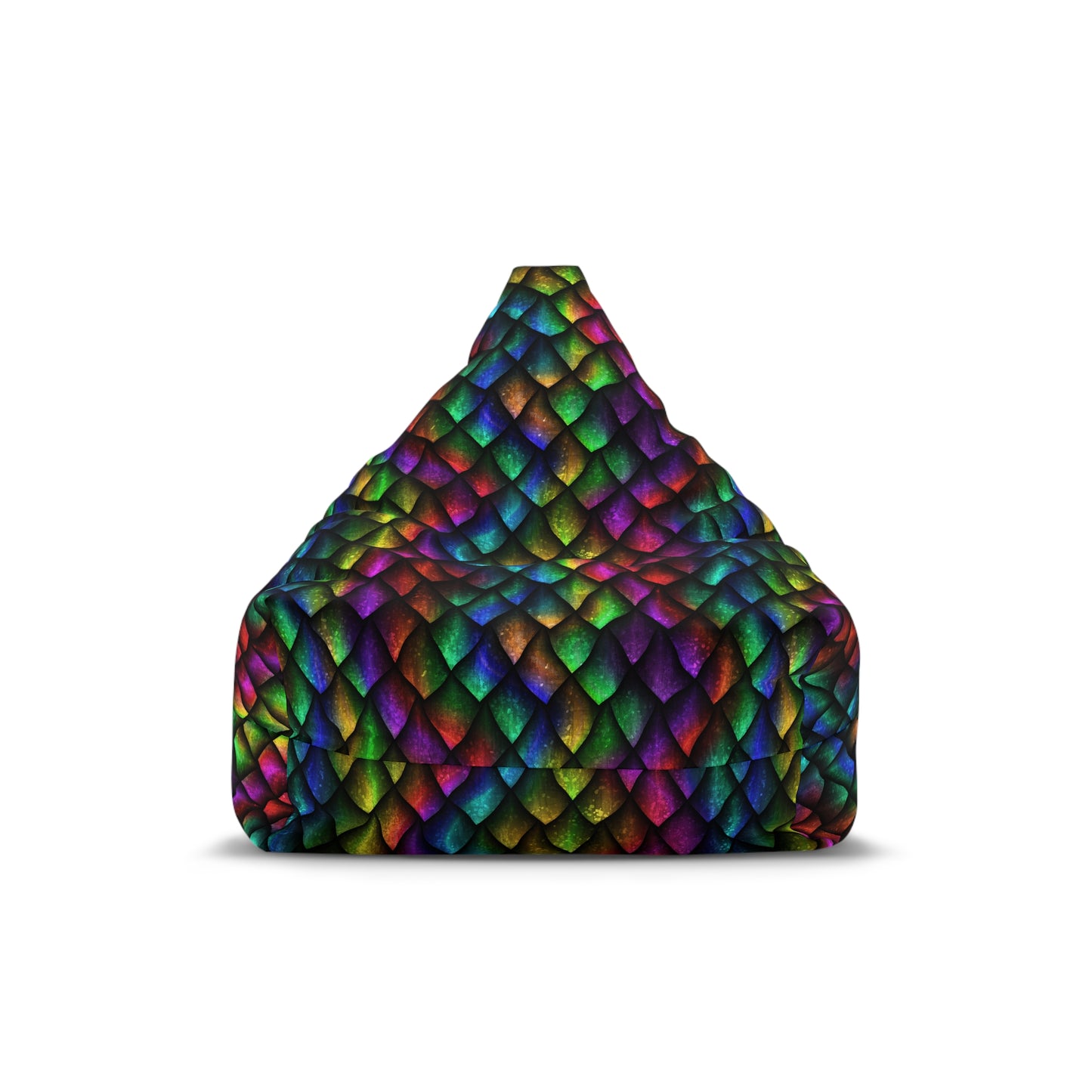 Dragon Scale Pattern Beanbag Chair Cover - Dark Rainbow Colors