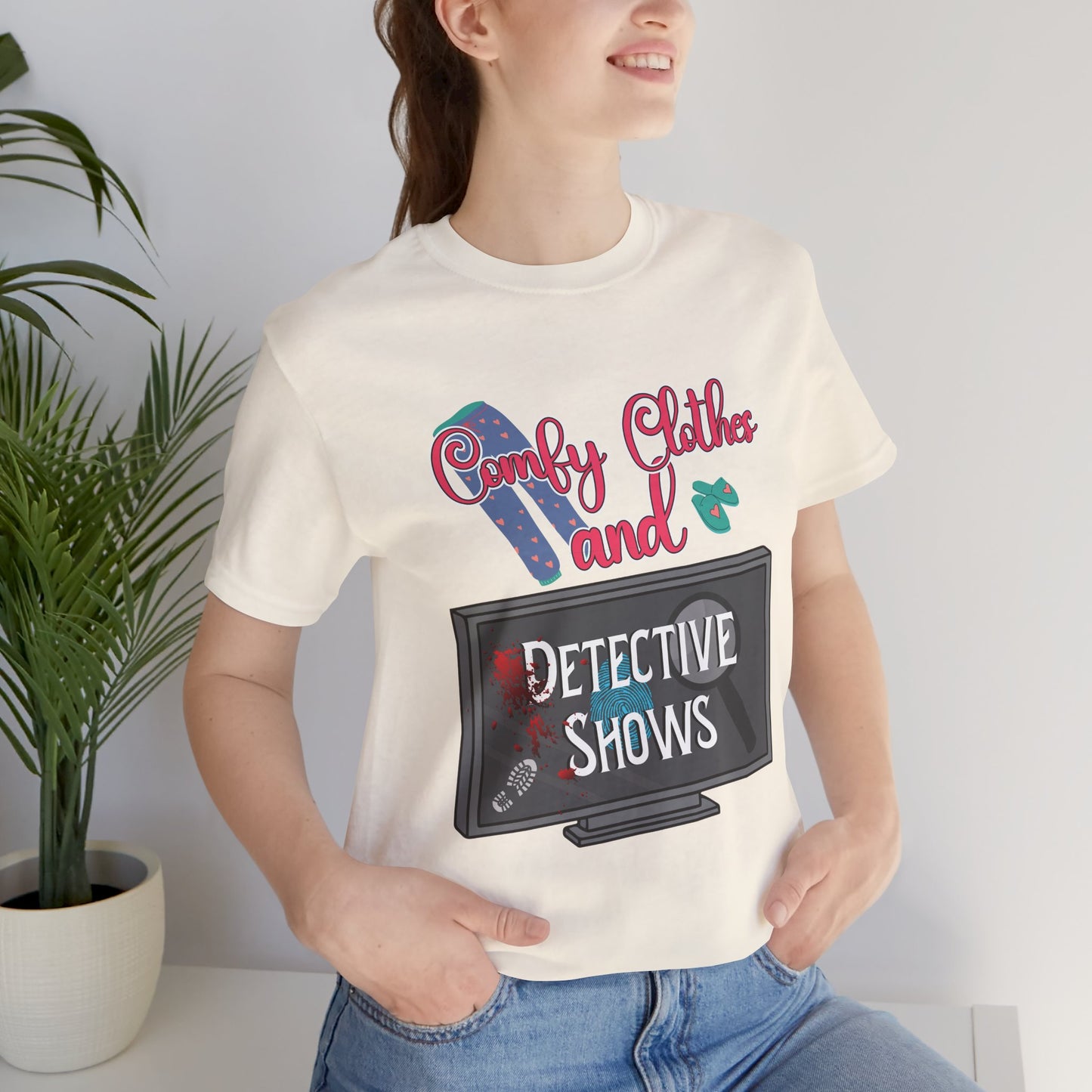 Comfy Clothes and Detective Shows Cute Short Sleeve Tee