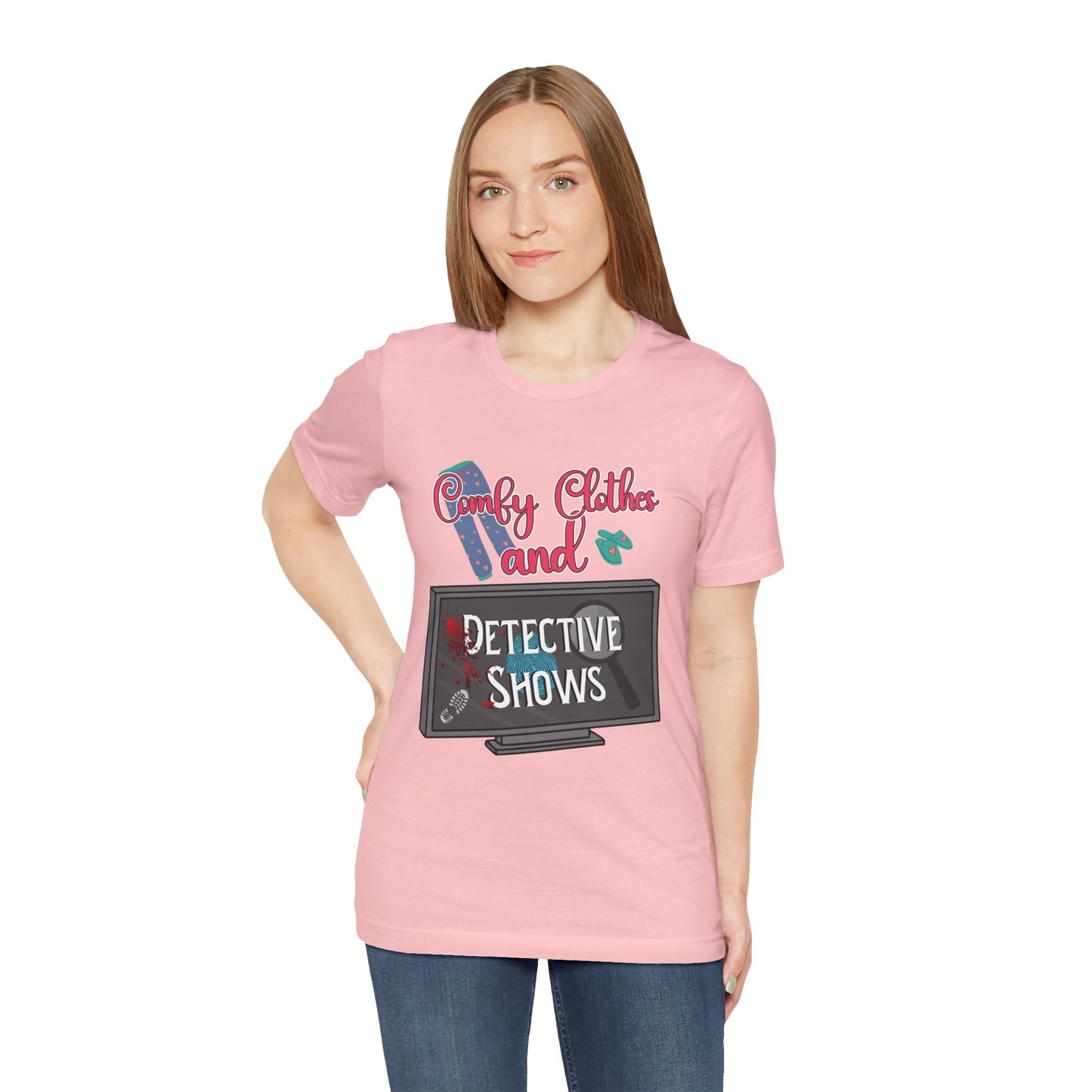 Comfy Clothes and Detective Shows Cute Short Sleeve Tee