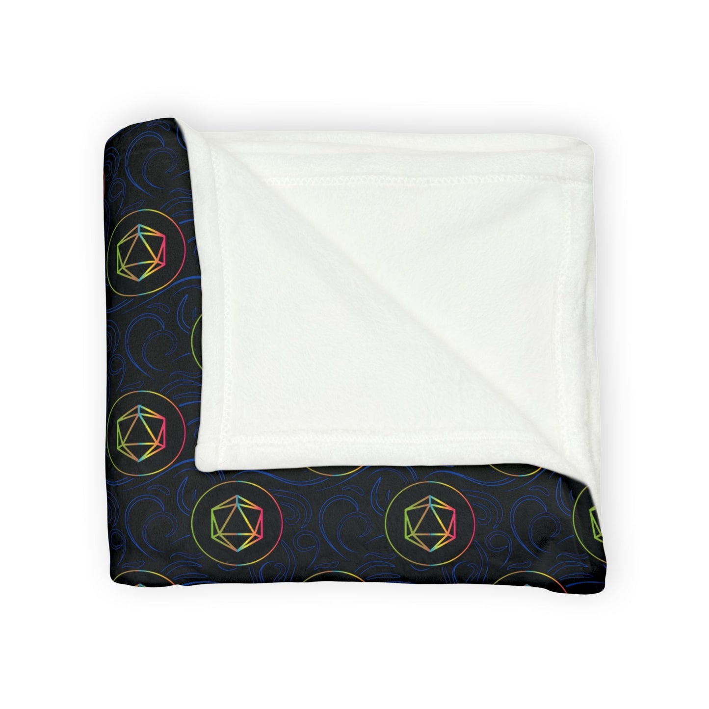 Polyester Blanket - Tabletop RPG Dice and Swirls Design