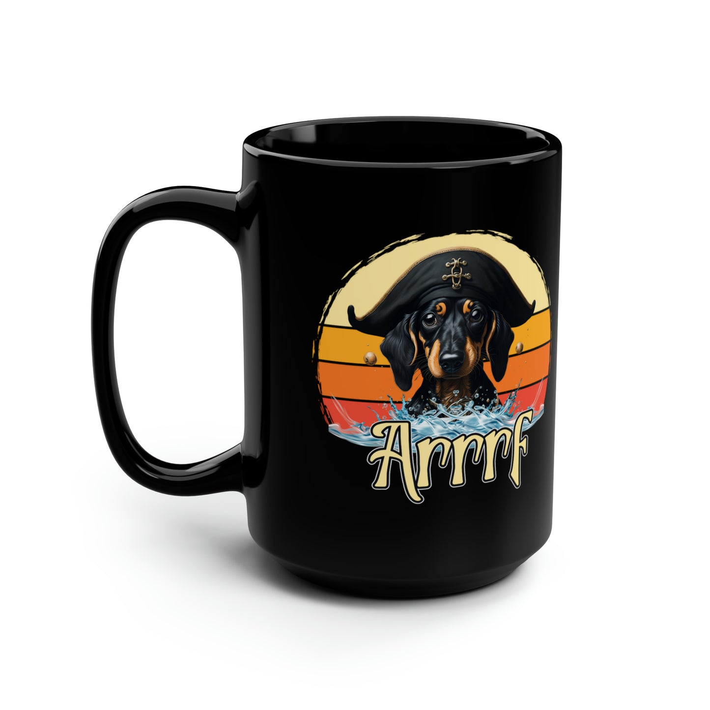 Cute Dachshund Pirate 15oz Mug - Funny "Arrrf" Doggo Pun