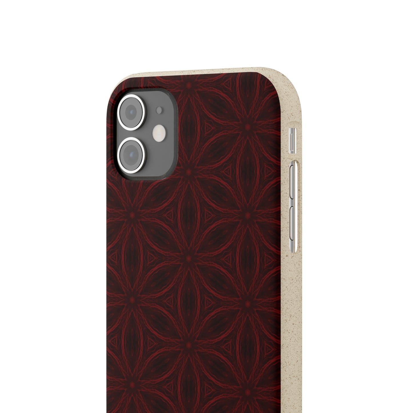 Deep Burgundy and Black Patterned Biodegradable Phone Case