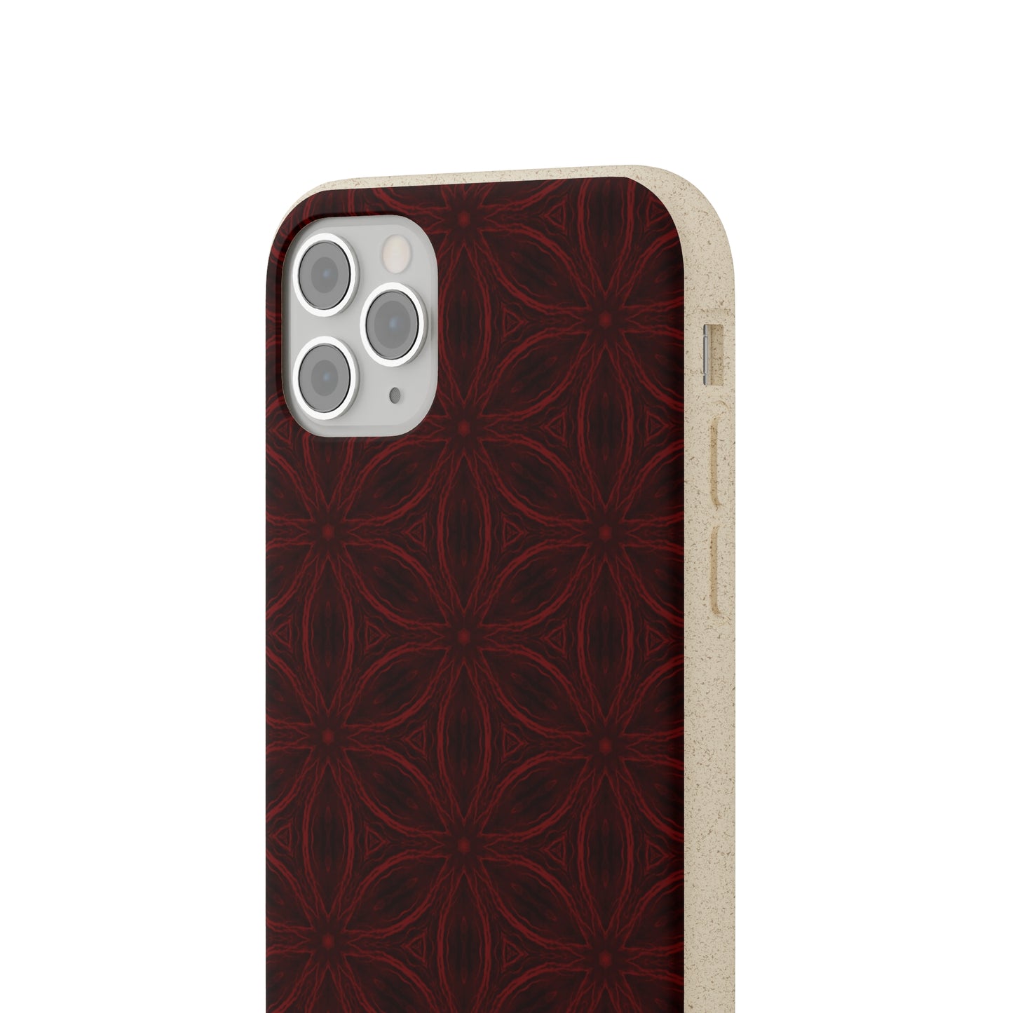 Deep Burgundy and Black Patterned Biodegradable Phone Case