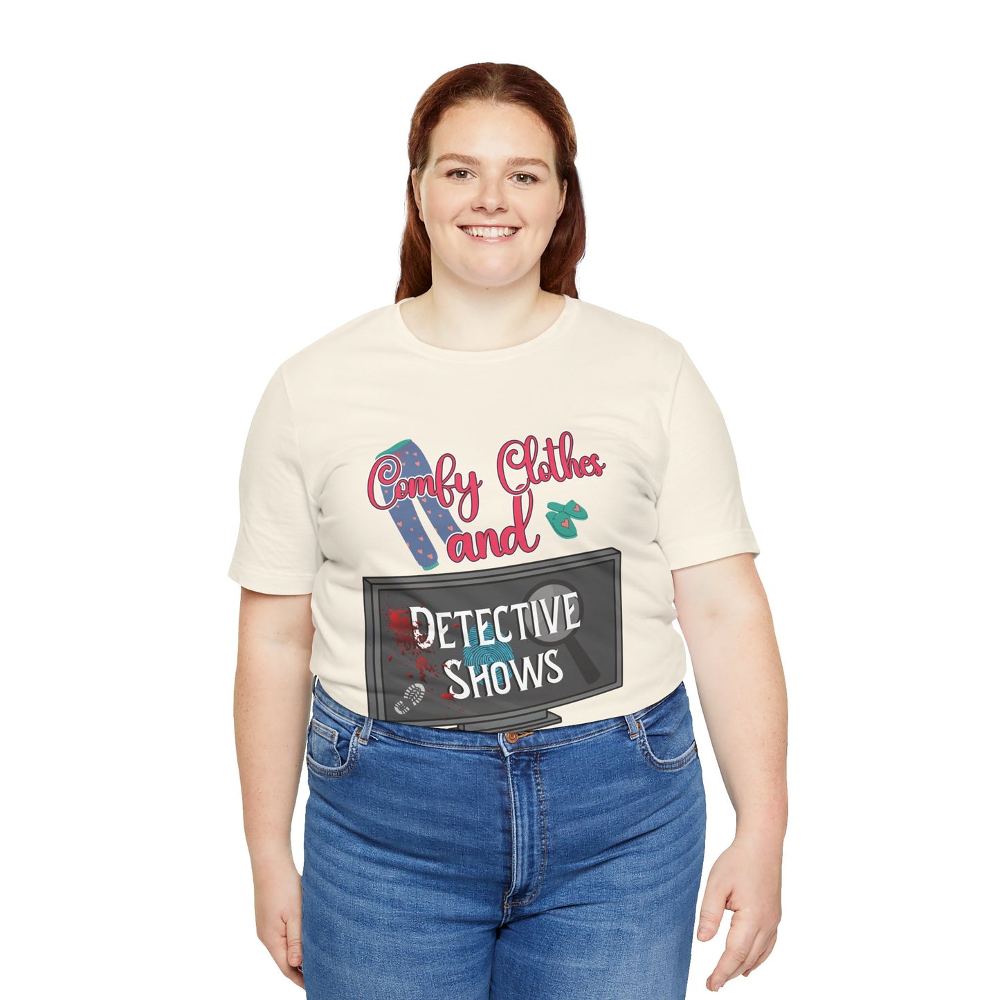 Comfy Clothes and Detective Shows Cute Short Sleeve Tee