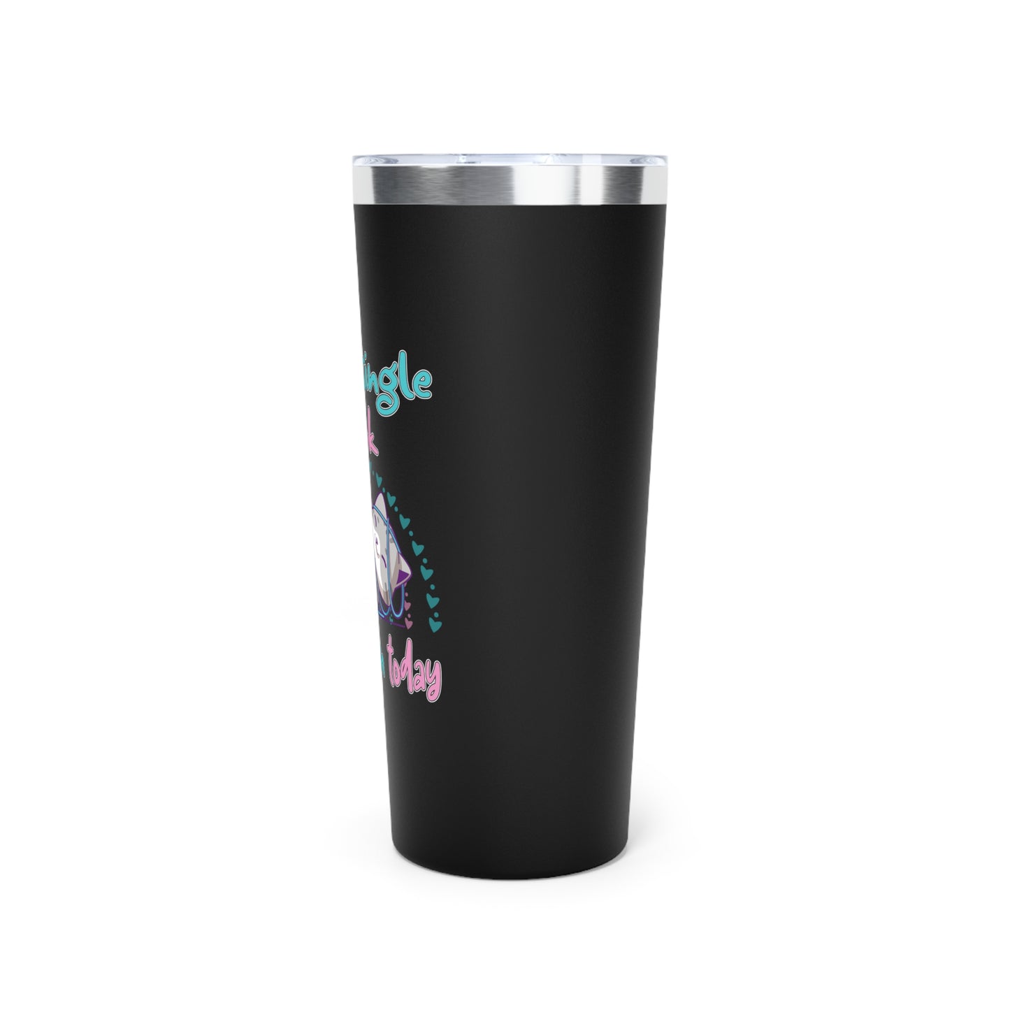 Cute Cat IDGAF | Funny Not a Single F*ck Was Given | Copper Vacuum Insulated Tumbler, 22oz