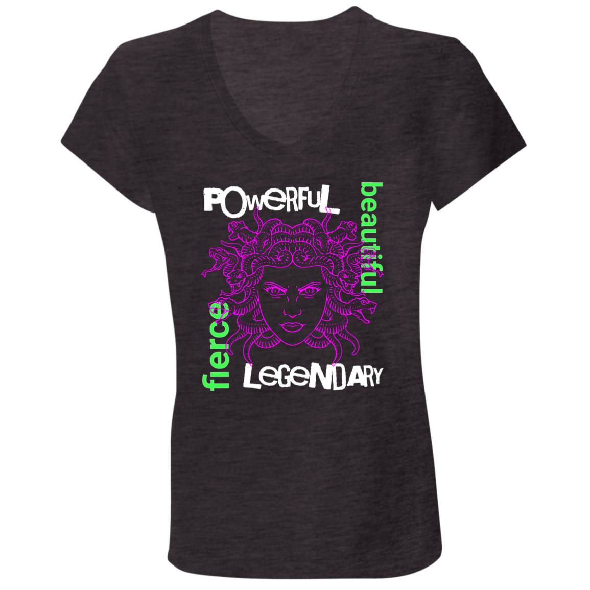 Empowerment Streetwear: Powerful, Fierce, Beautiful Medusa V-Neck T-Shirt