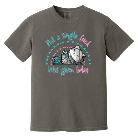 IDGAF Funny Kitten | Not a Single F Was Given Today Comfort Colors Tee