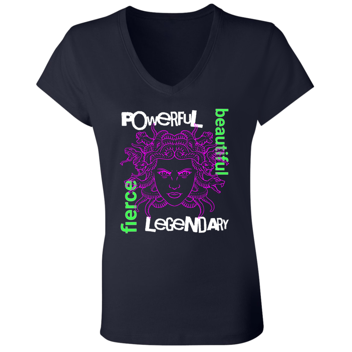 Empowerment Streetwear: Powerful, Fierce, Beautiful Medusa V-Neck T-Shirt