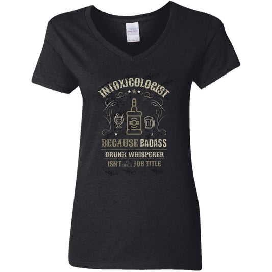Intoxicologist V-Neck Tee for Female Bartenders - Funny Grunge Bar Shirt