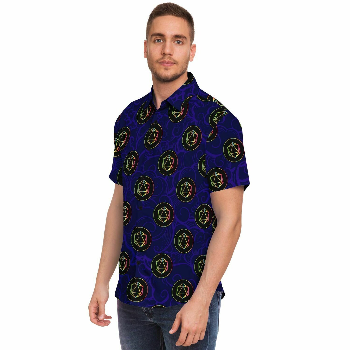 Enchanted Dice: A Nerdy Hawaiian Shirt for Fantasy Tabletop Roleplaying Game Players