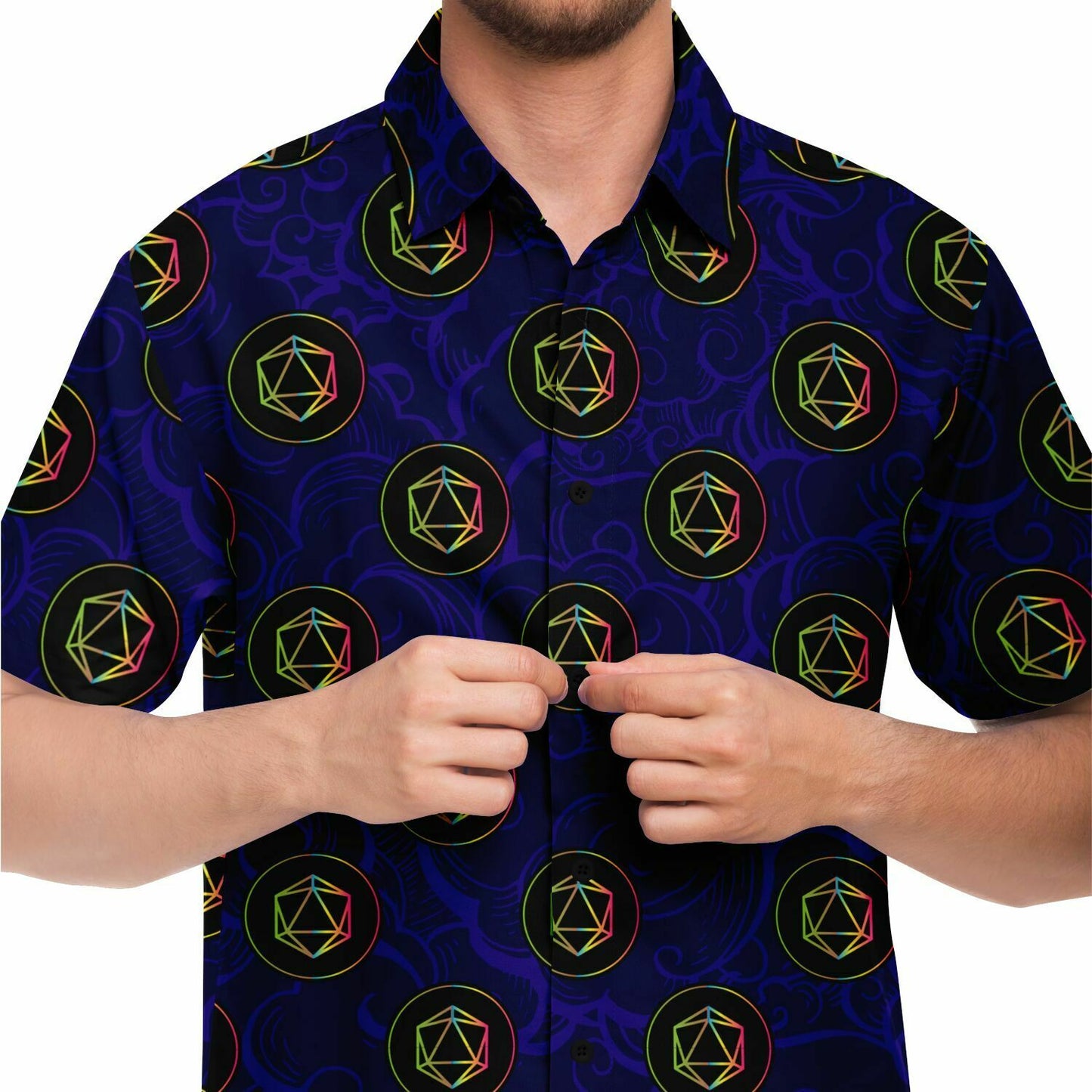 Enchanted Dice: A Nerdy Hawaiian Shirt for Fantasy Tabletop Roleplaying Game Players